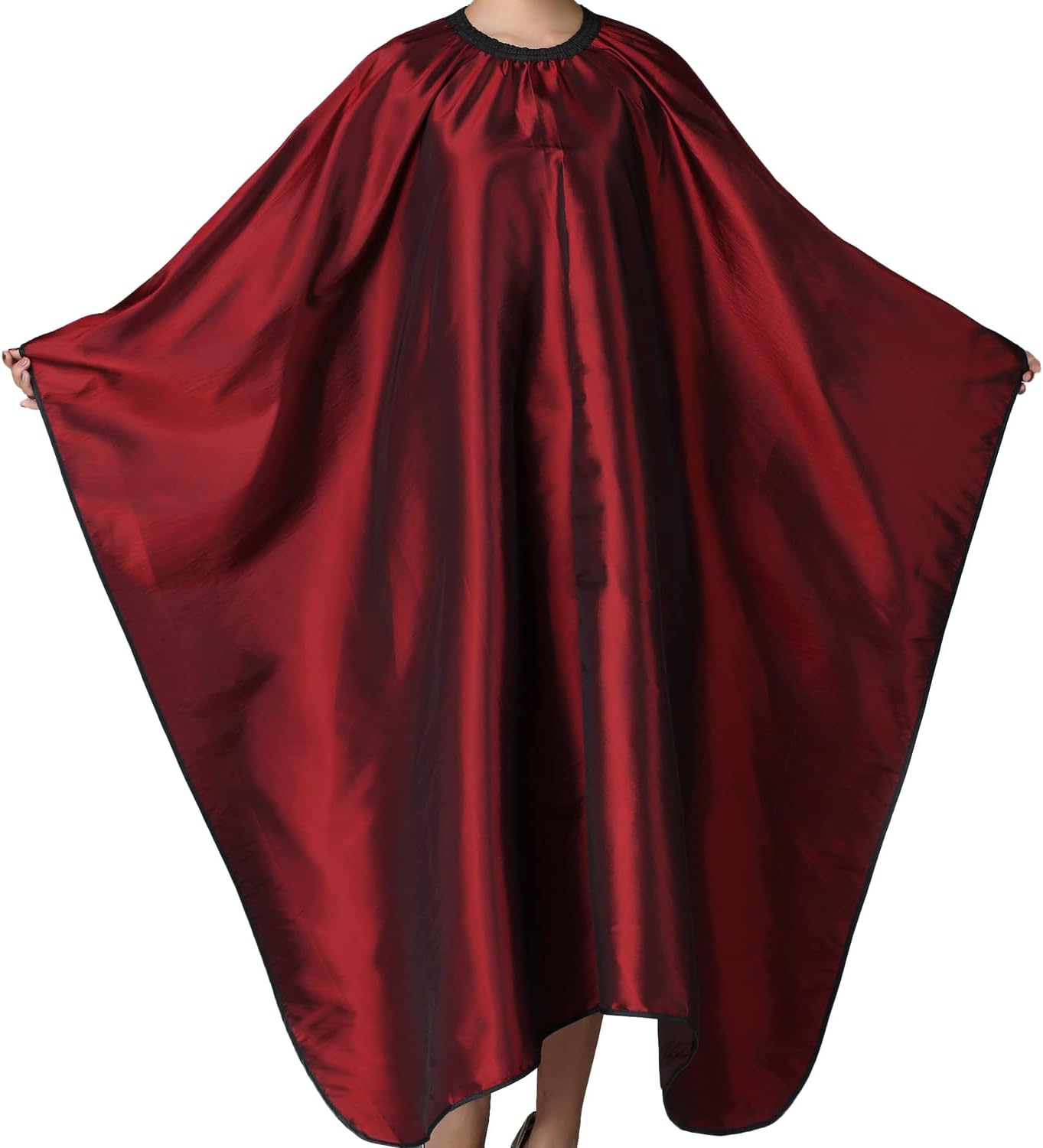 Professional Hair Salon Cape with Adjustable Metal Clip - Barber Shampoo Hair Cutting Cape for Stylists - 55 X 63 Inches (Wine Red)