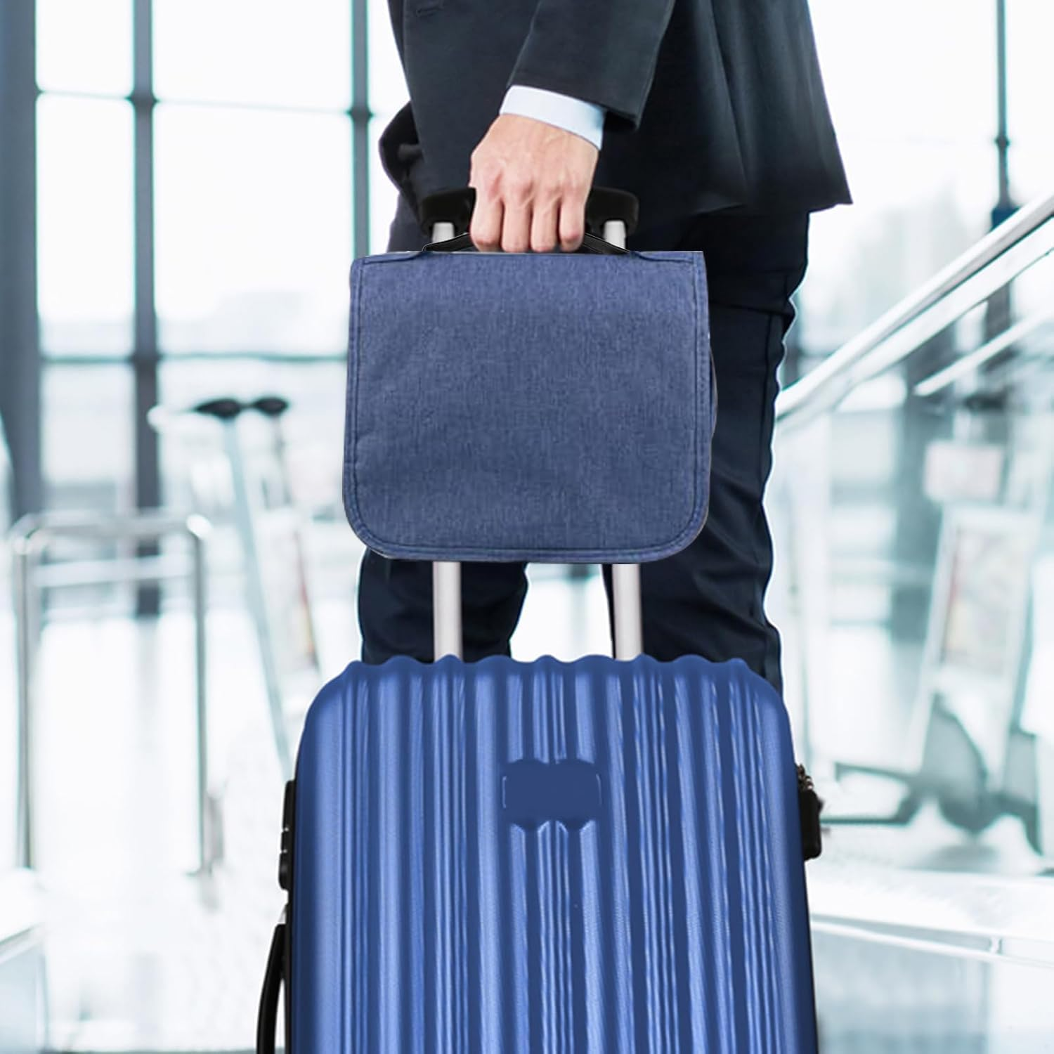 Ostomy Accessory Storage Bag Protable Ostomy Travel Bag Hanging Toiletry Bag Ostomy Supplies Organizer for Ostomy Accessory Storage Bags for Women and Men Ostomy Colostomy Ileostomy (Dark Blue) image number 1