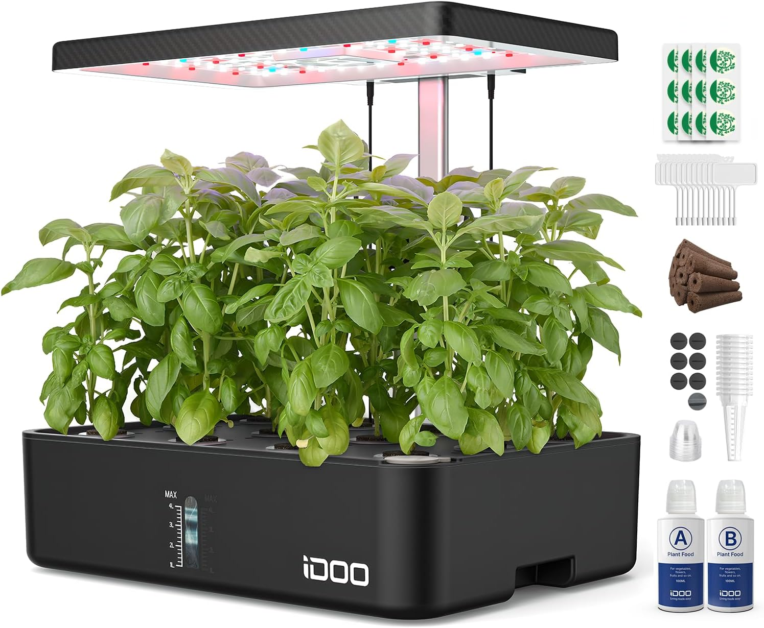 Idoo Hydroponics Growing System, Smart Indoor Garden Starter Kit with LED Grow Light, Smart Gardening Kits for Home Kitchen, Automatic Timer Germination Kit, Height Adjustable image number 3