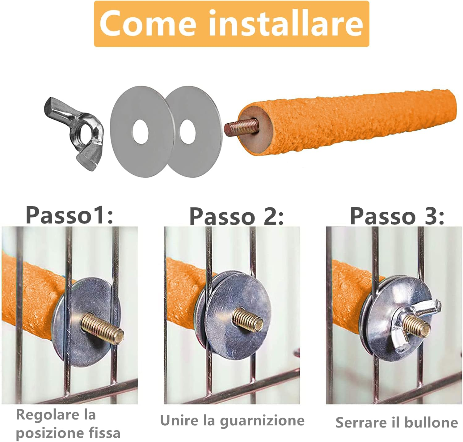 Norhogo Pack of 5 20 Cm Parrot Perches Natural Paw Bows Toy for Parrots Bird Chew Toy Comes with a Parrot Collar, Random Colour image number 6