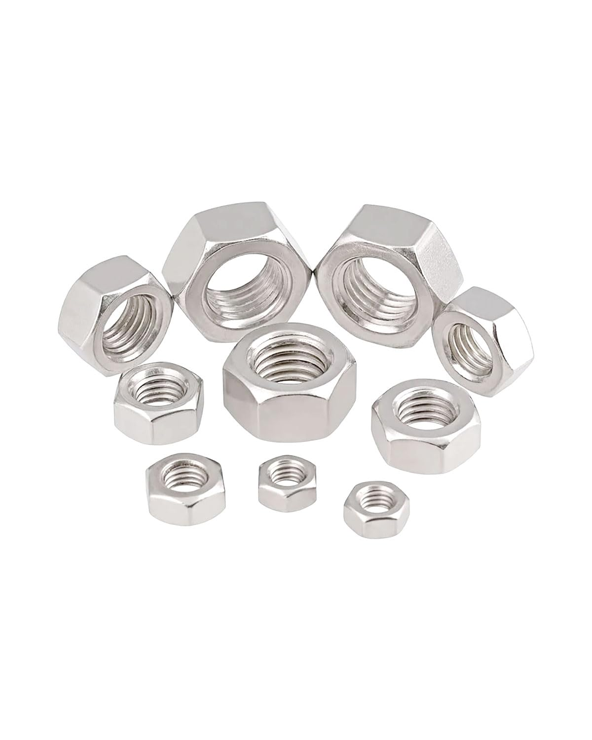 5/8-11 Hex Nuts - Imscrews 304 Stainless Steel Hardware Hex Nuts - Durable and Rust-Resistant Fasteners for Home Repairs and Professional Projects Pack of 10 image number 2