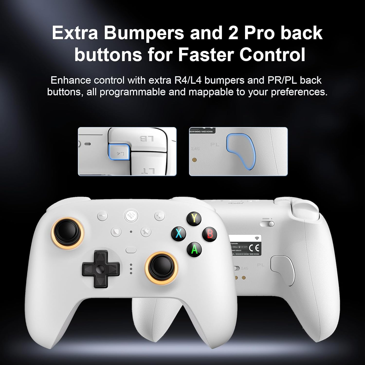 8Bitdo Ultimate 2 Wireless Controller for Windows & Android, Gaming Controller with TMR Joysticks, Switchable Hall Effect/Tactile Triggers, RGB Fire Ring, 8Speed Wireless Tech image number 4