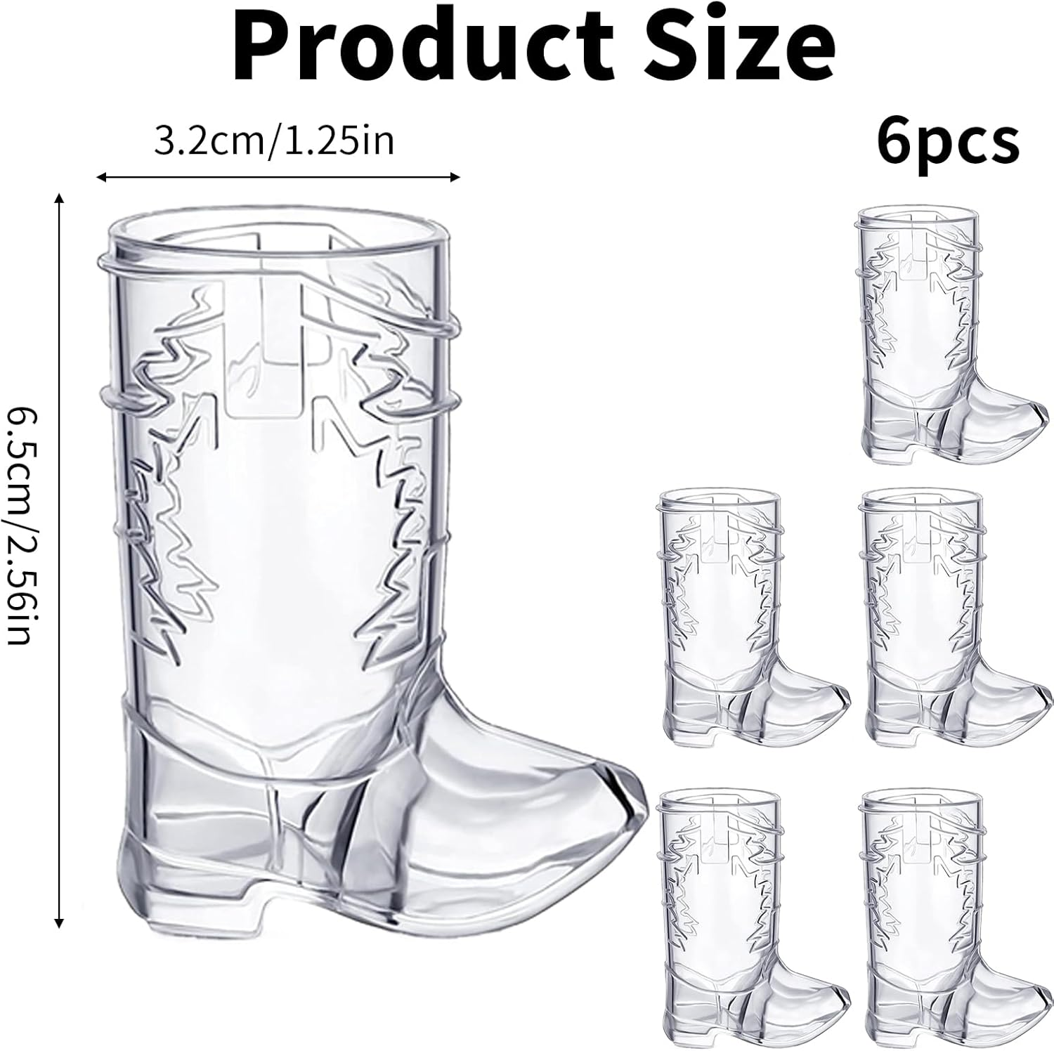 Homiliky Mini Cute Cowboy Boot Shot Glasses, Plastic Western Cowboy Mini Beer Mugs, 6 Pcs 1 Oz Mini Cowboy Boot Cups, for Cowboy Party Bachelorette Party Supplies Wedding Decorations