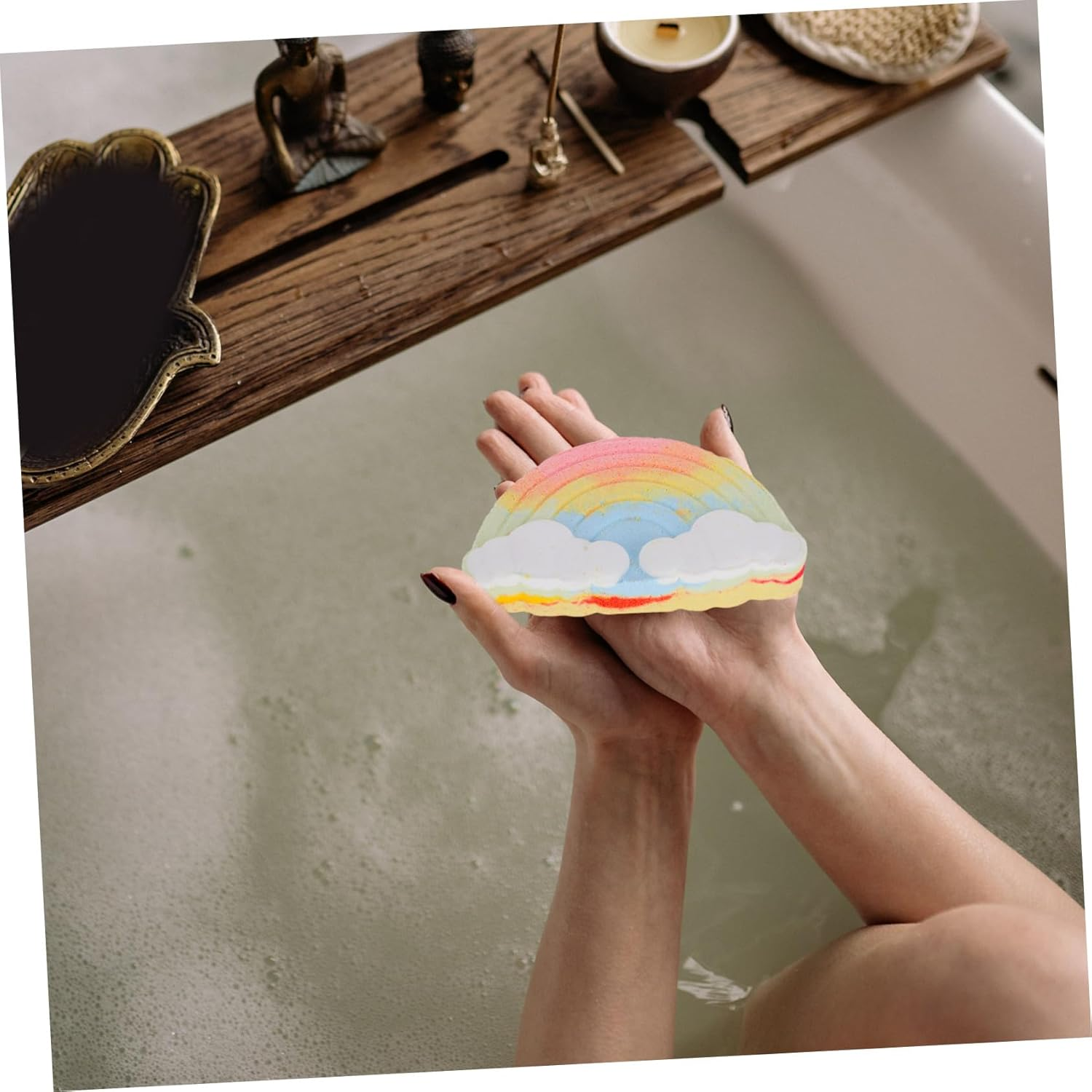 TOVINANNA Rainbow Cloud Bath Salts Bomb Essential Oils Spa for Women Planet Themed image number 1