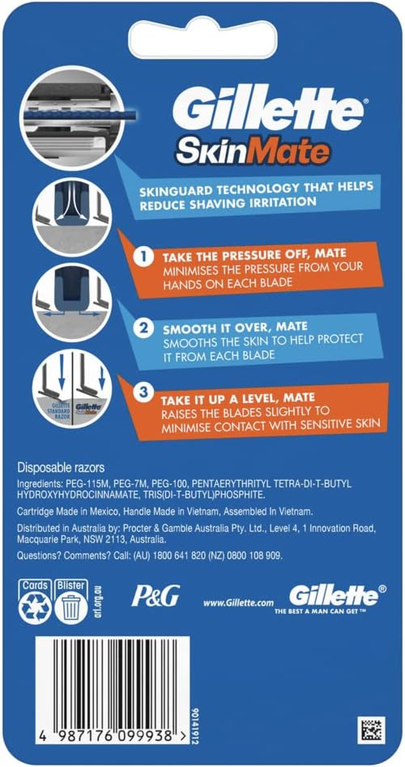 Gillette Skinmate Sensitive Disposable Razor for Men, 8 Count image number 4
