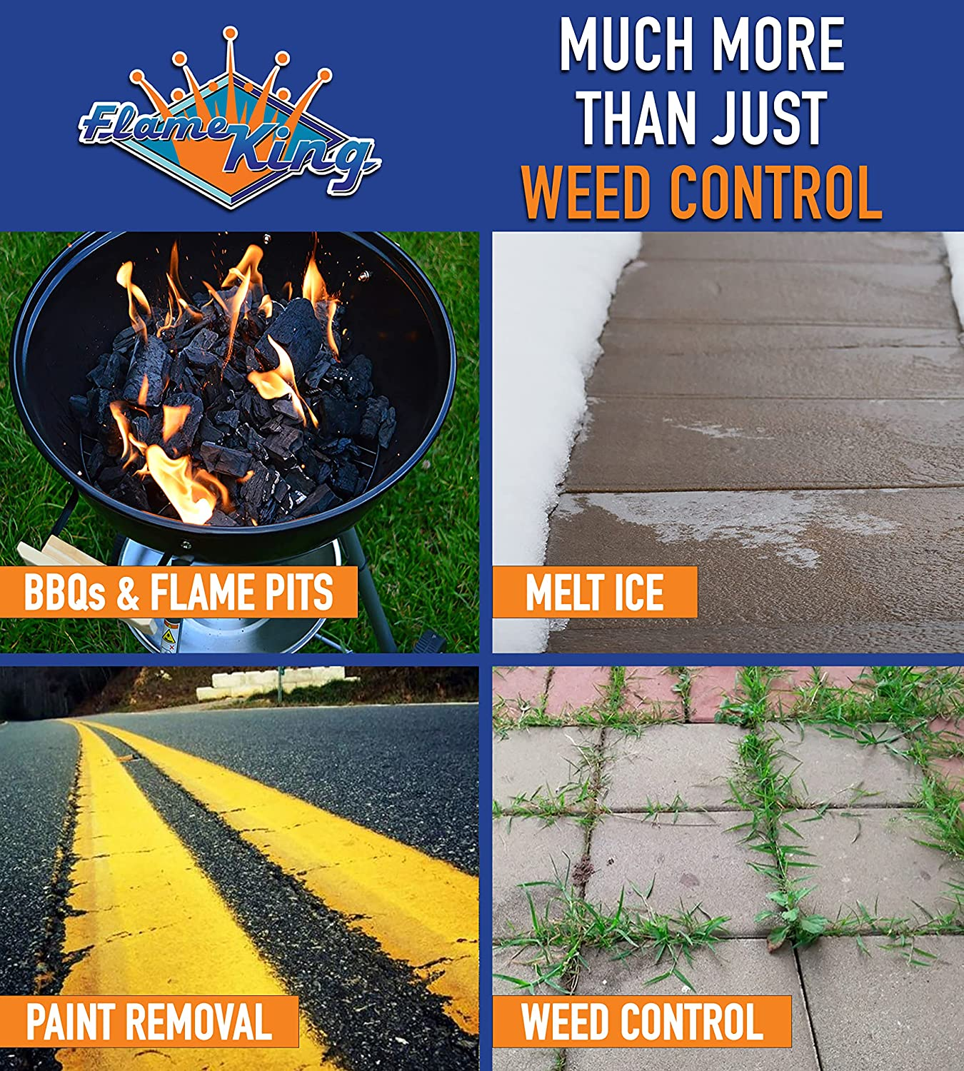 Flame King Propane Torch Kit Heavy Duty Weed Burner Powerful 320,000 BTU with 6-Ft Hose Regulator Assembly