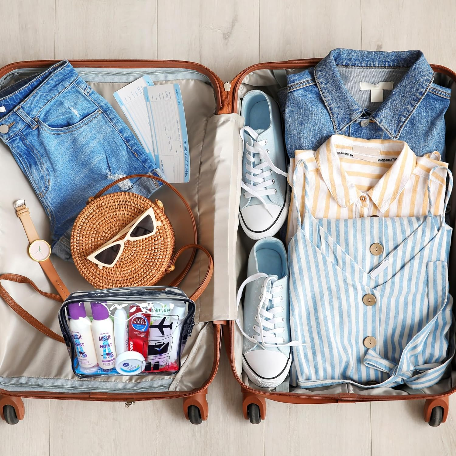 Travel Size Toiletries Essentials Set for Women | Mini Toiletries | Travel Size Toiletries Women Kit for Holidays, Vacation, Hospital, Maternity with Hubsidia Airport Security Approved Liquids Bag image number 1