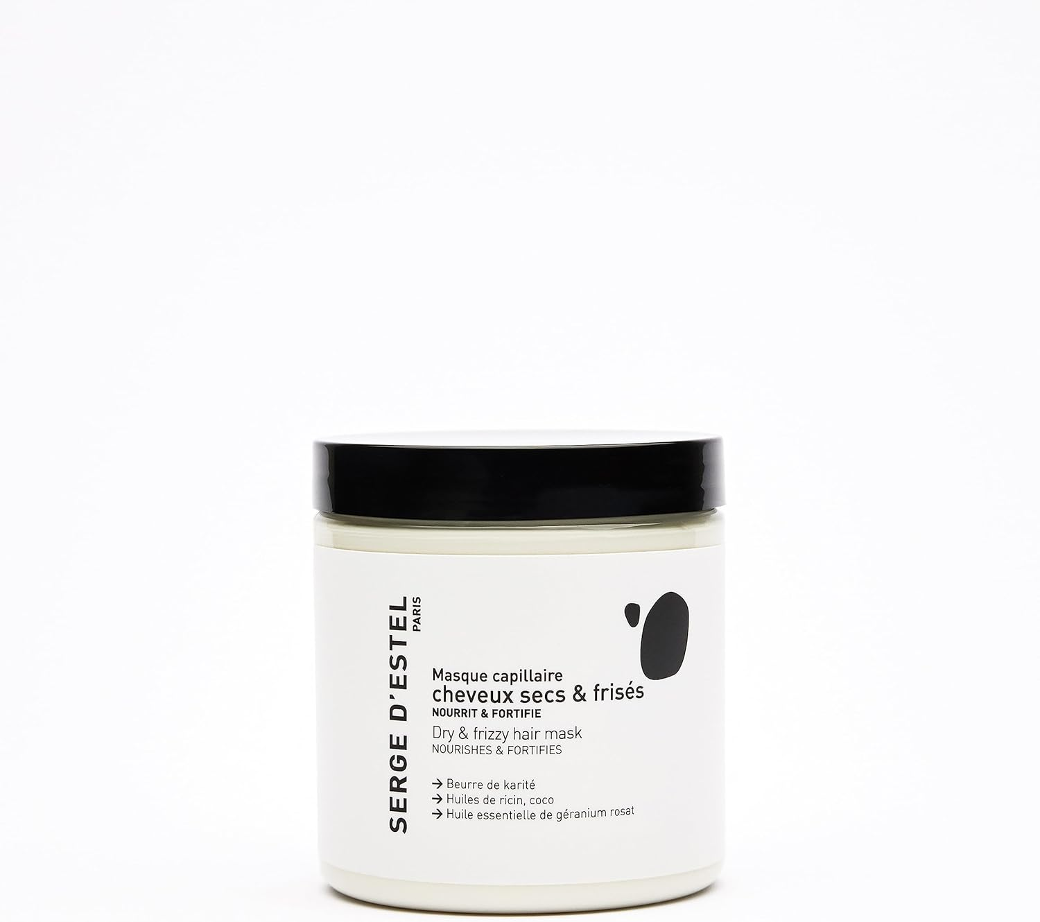 SERGE D'ESTEL PARIS Mask for Dry Frizz, Curls, 250 G, Nourishes Intensively Eliminates Frizz, Gives Suppleness and Shine, 100% Vegan, 99.5% Natural image number 2