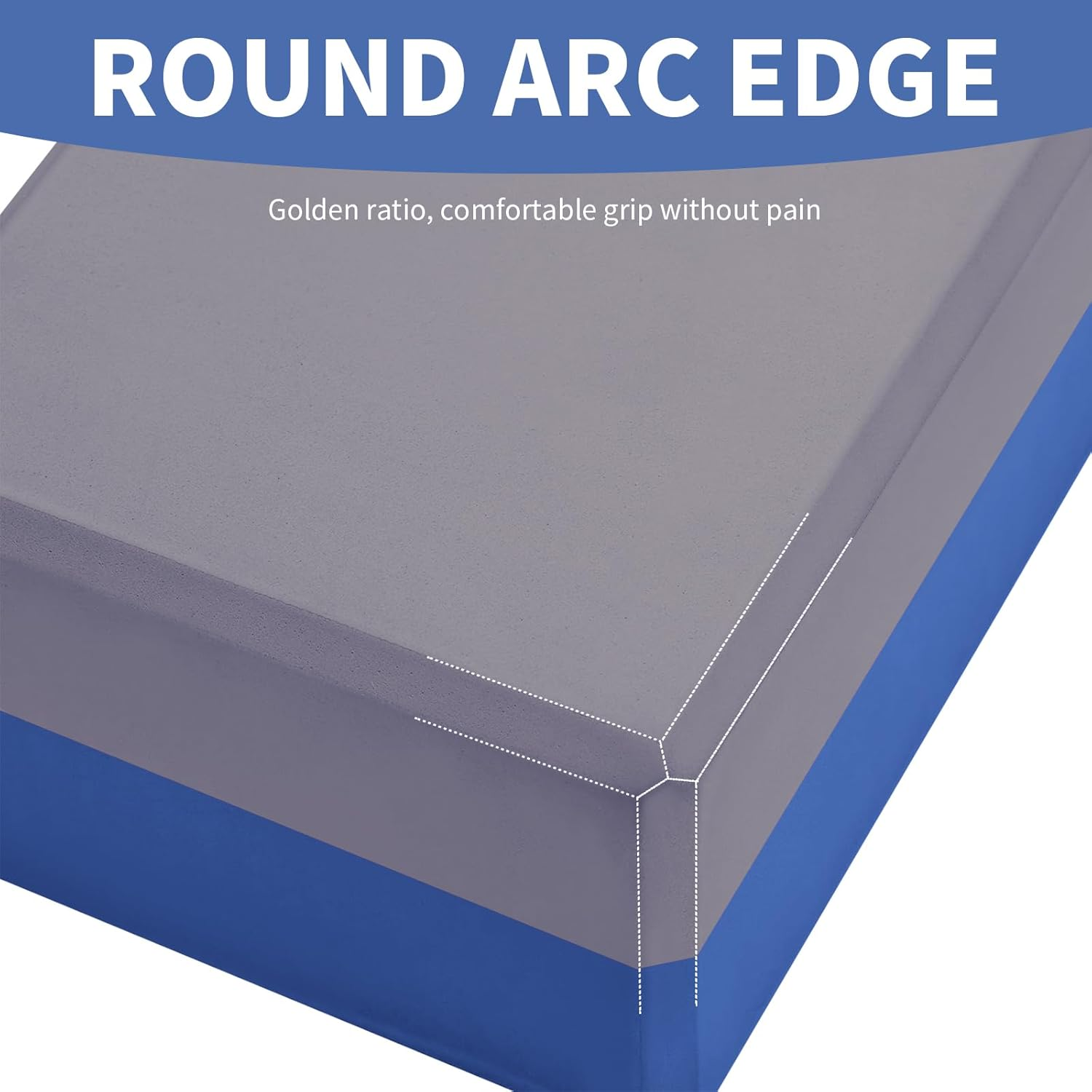 Yoga Blocks 2 Pack Non-Slip Yoga Bricks High Density EVA Foam Blocks Versatile Fitness Bricks for Yoga, Pilates, Meditation - Blue And Grey image number 2