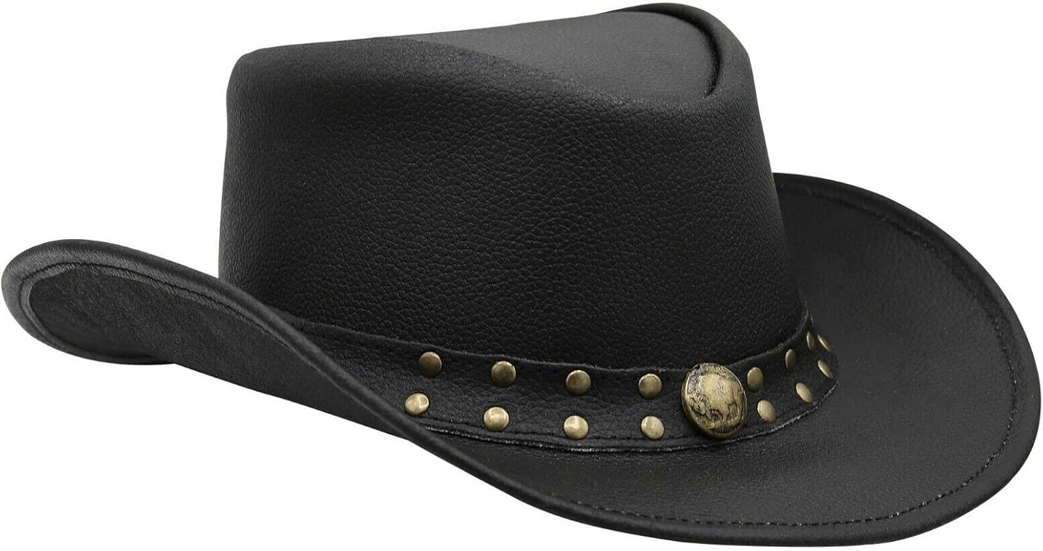 Sidewinder Shapeable Outback Hat Style Leather Cowboy Old Style Hat for Men and Women Western Wide Brim Vintage image number 4