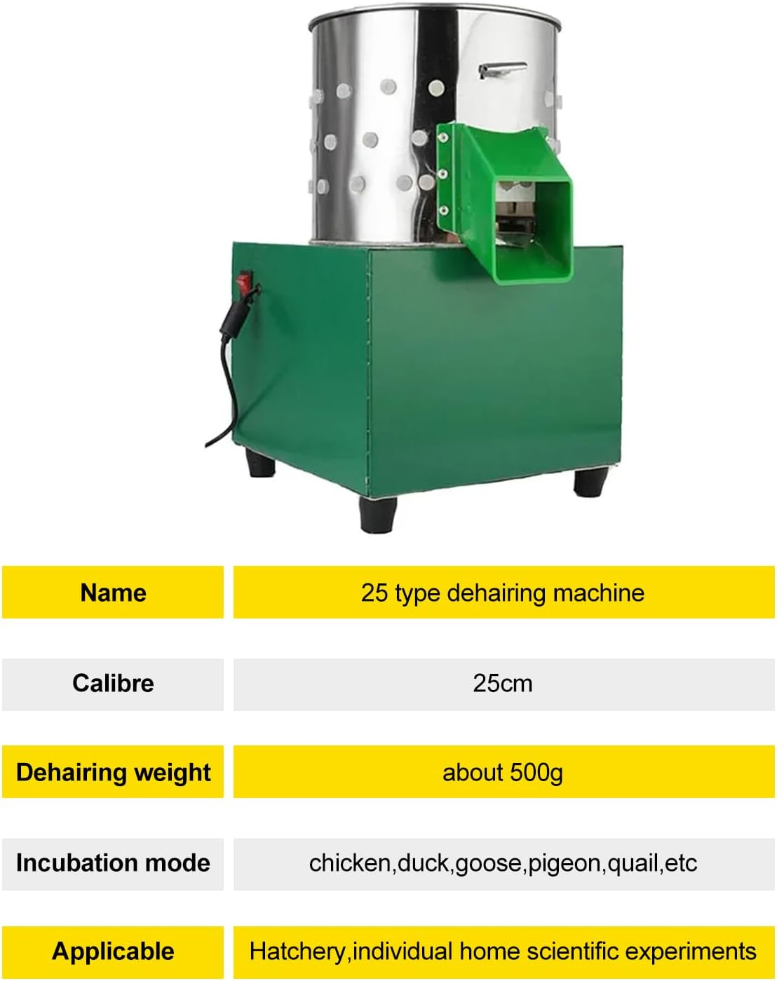 Chicken Plucker Automatic Feather Plucking Machine Heavy Duty Stainless Steel Poultry De-Featherer with 88 Rubber Fingers 60W 550R/Min Mini Electric Chicken Plucker for Duck Goose Bird image number 2