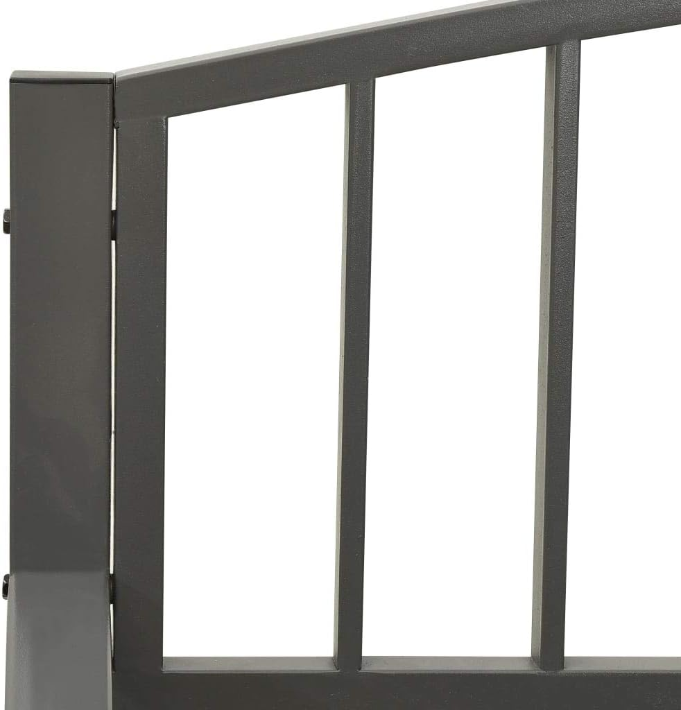 Vidaxl Garden Bench - Grey Powder-Coated Steel, 120 Cm Width, Comfortable Outdoor Seating for Patio & Garden Spaces image number 3