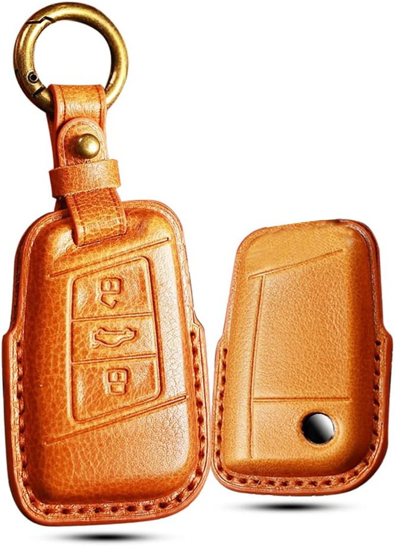 HIBEYO Key Case Cover for for Volkwagen VW Passat Alltrack B8 Golf Jetta Skoda Superb A7 Kodiaq Alltrack 3 Buttons Car Key
