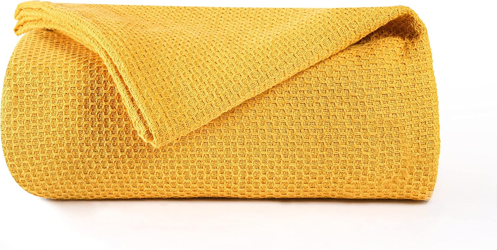 BOUTIQUO 100% Cotton Bed Blanket, Breathable Thermal Blanket King Size, Soft Honeycomb Waffle Blanket 90"X102", Cotton Bed Blanket, Perfect for Layering Any Bed for All Season, Light Grey image number 6