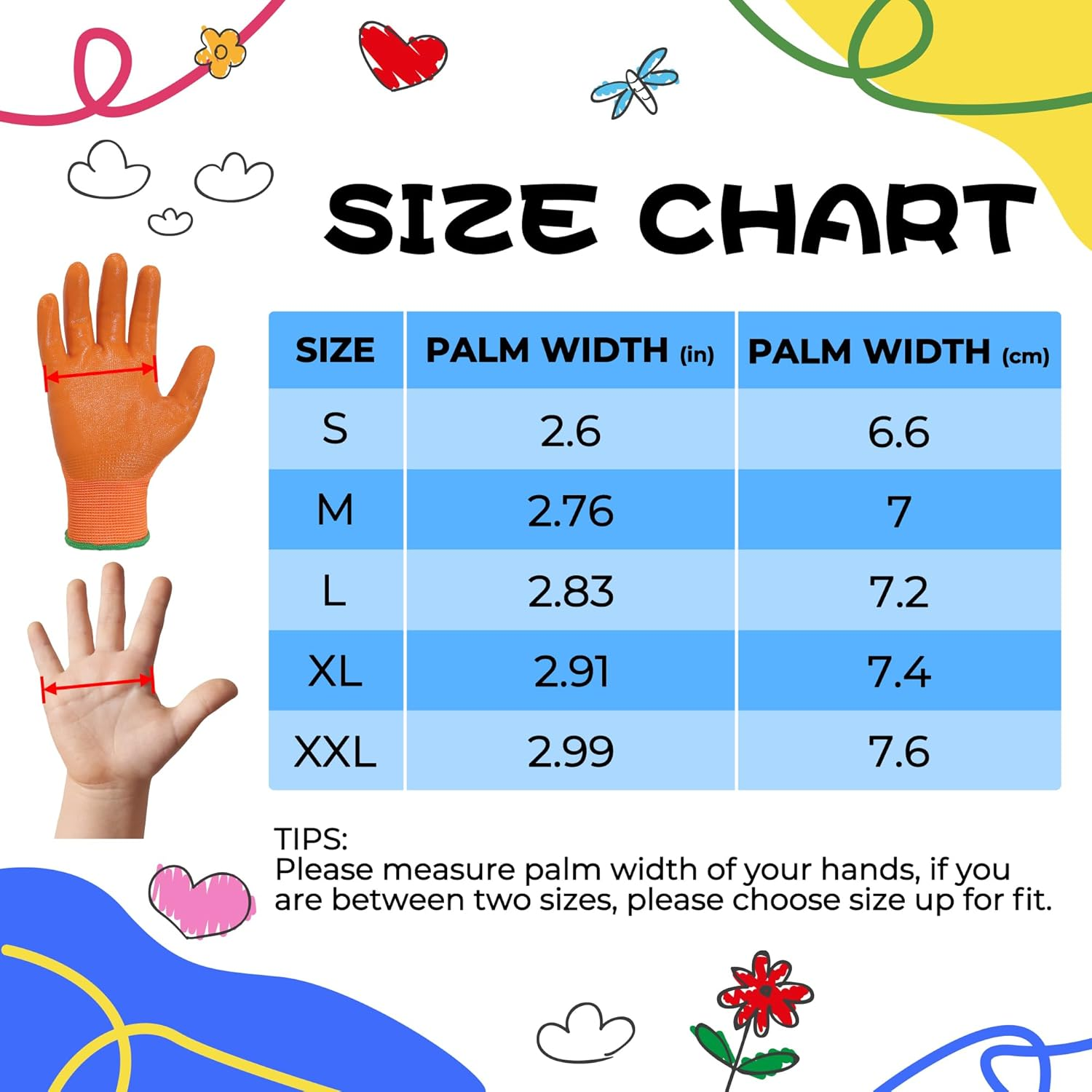 HANDLANDY 3 Pairs Kids Gardening Gloves Latex Free, Nitrile Coated Children Toddler Garden Yard Outdoor Playing Gloves for Little Girls Boys (Size L) image number 5