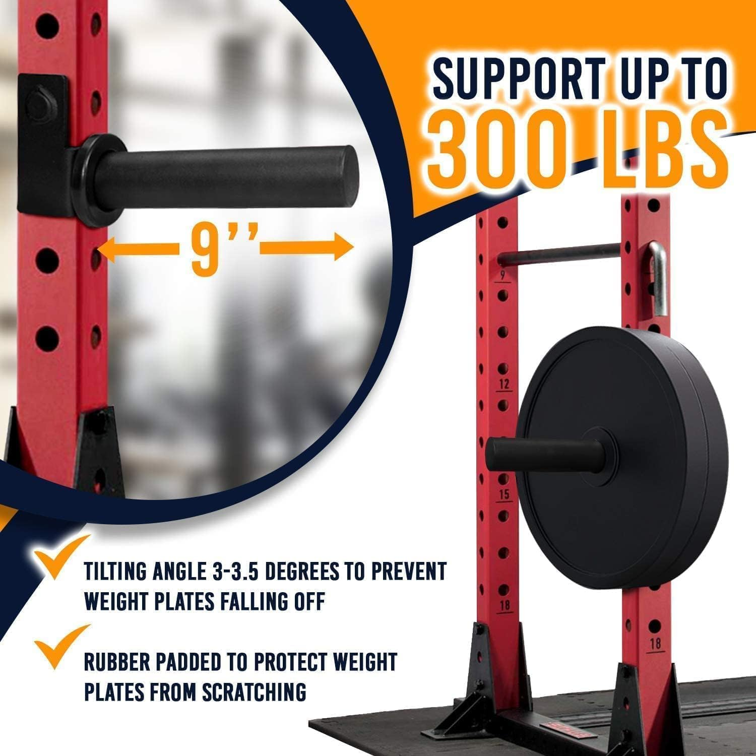 Yes4All Weight Plate Holder Attachment, Weight Plate Storage for Power Rack 2X2-3X2 - Fit 2 Inches Weight Plates image number 5