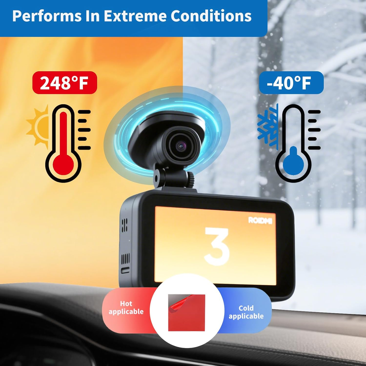 10 Pcs Heavy Duty Dash Cam Mounting Tape - Ultra Heat Resistant Double-Sided Adhesive Pads for Windshield, Dashboard, GPS & Camera Holders | 60% Stronger than Foam Tapes, Weatherproof & Customizable image number 5