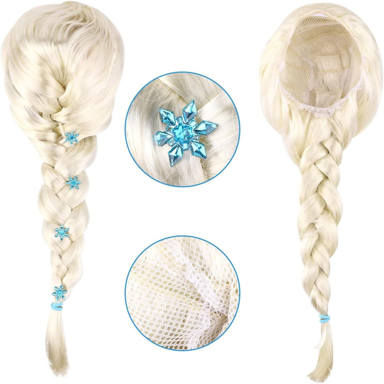 LEO01 Girls Princess Wig Braid Halloween Party Dress up Wig Cosplay Accessories for Kids image number 4