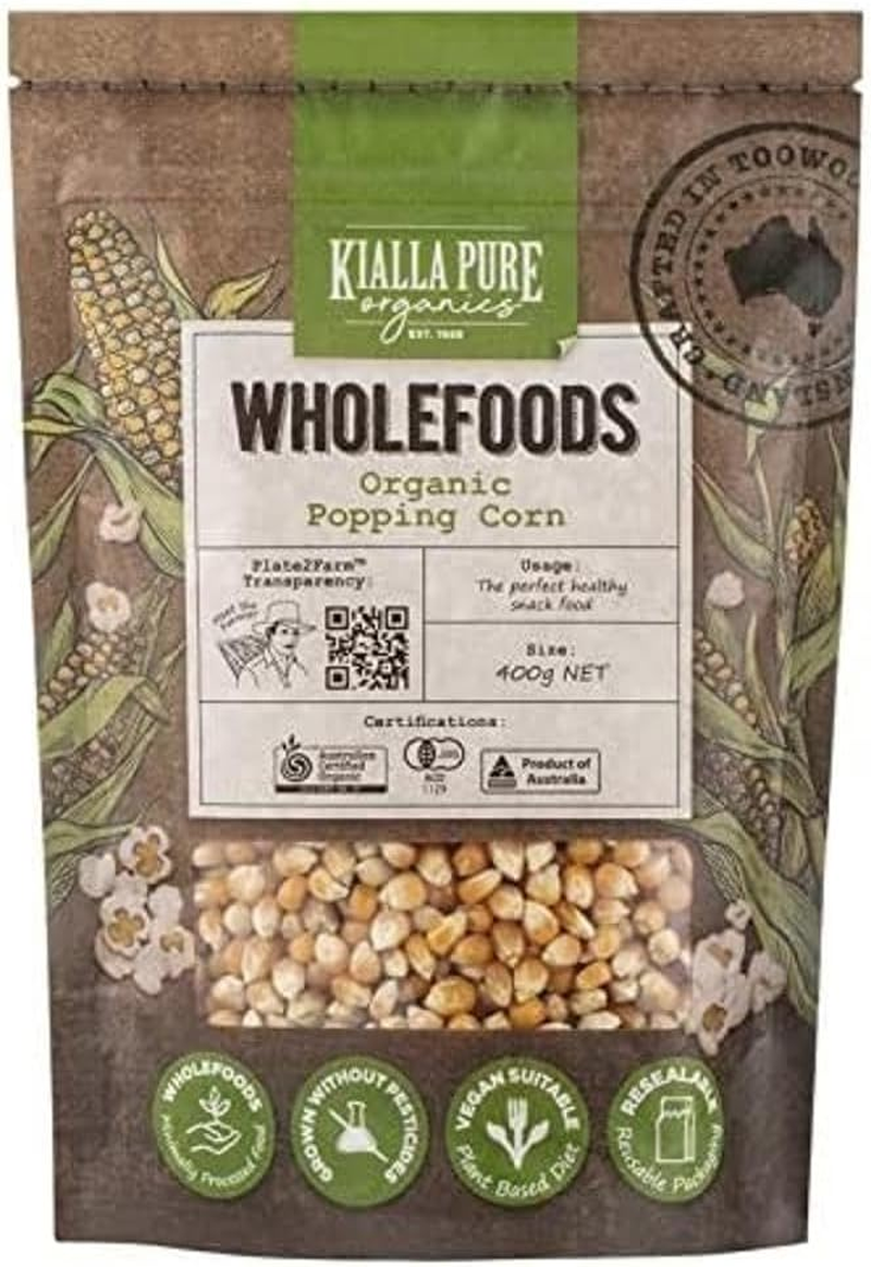Kialla Pure Organics Organic Popping Corn, 400 G
