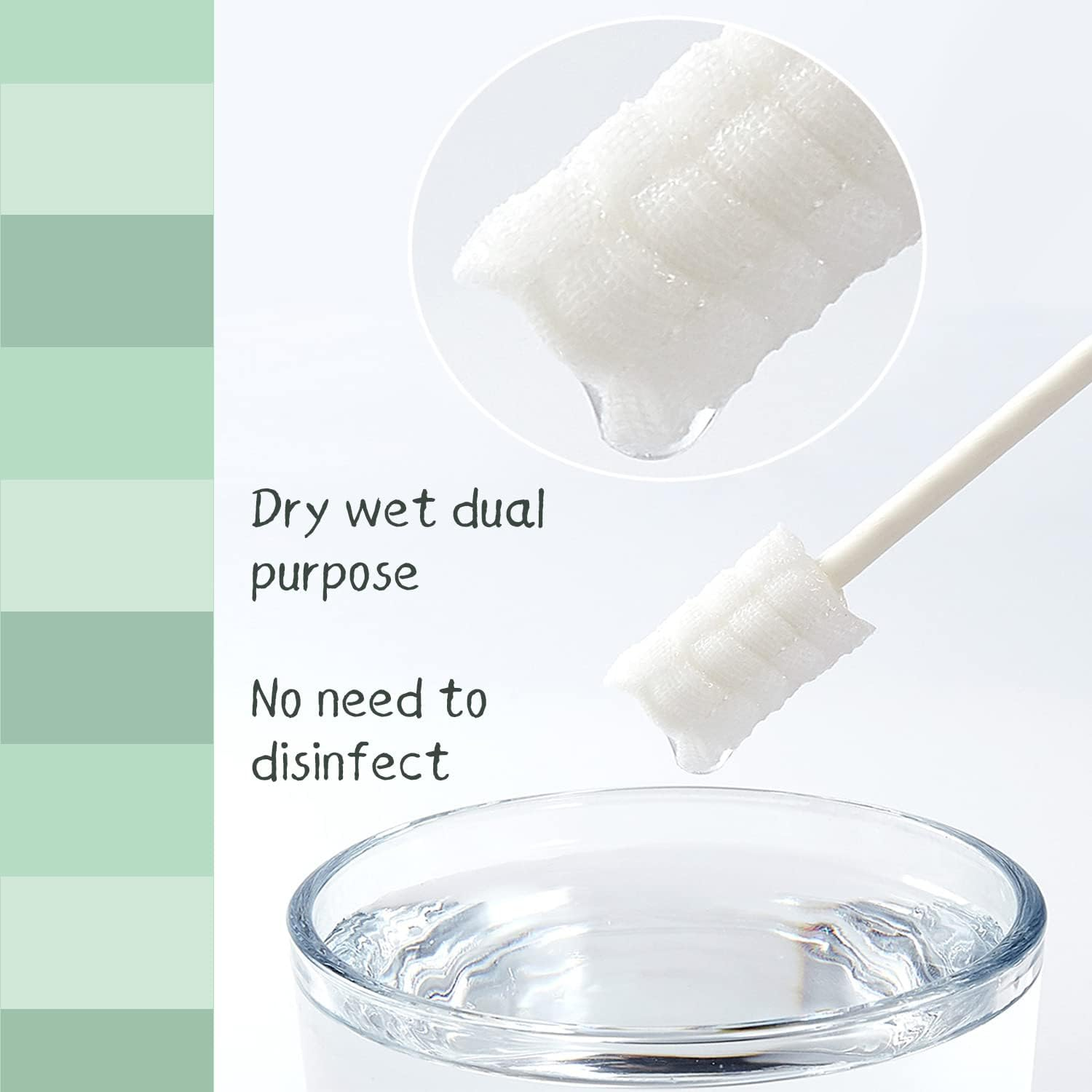 Mumoo Bear Baby Tongue Cleaner, Baby Toothbrush, Toothbrush Infant Upgrade Gum Cleaner with Paper Handle for Babies Soft Gauze for 0-36 Month Baby [60-Pcs] (Pack of 2) image number 2