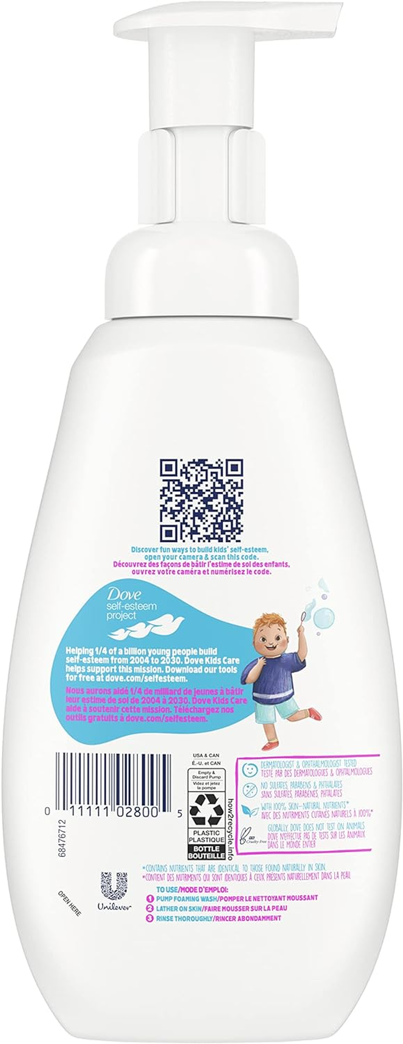 Dove Kids Care Cotton Candy Hypoallergenic Foaming Body Wash 400 Ml