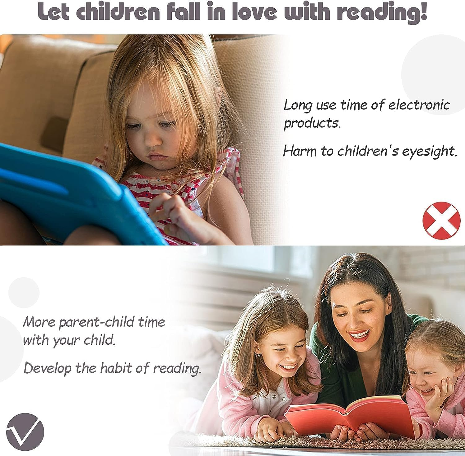 Kids Bookshelf with Deep Sleeve Storage, XICEN 6 Tier Natural Wood Kids Book Rack Storage, Bookcase Organizer, Magazine Rack, Toddler Book Shelf Organizer for Bedroom, Playroom,Toy Storage image number 4