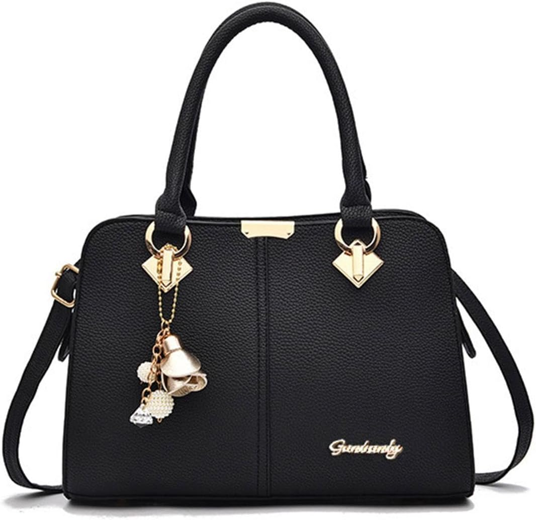 Women Shoulder Bag Zipper Large Capacity Tote for Mom Party - Black image number 4