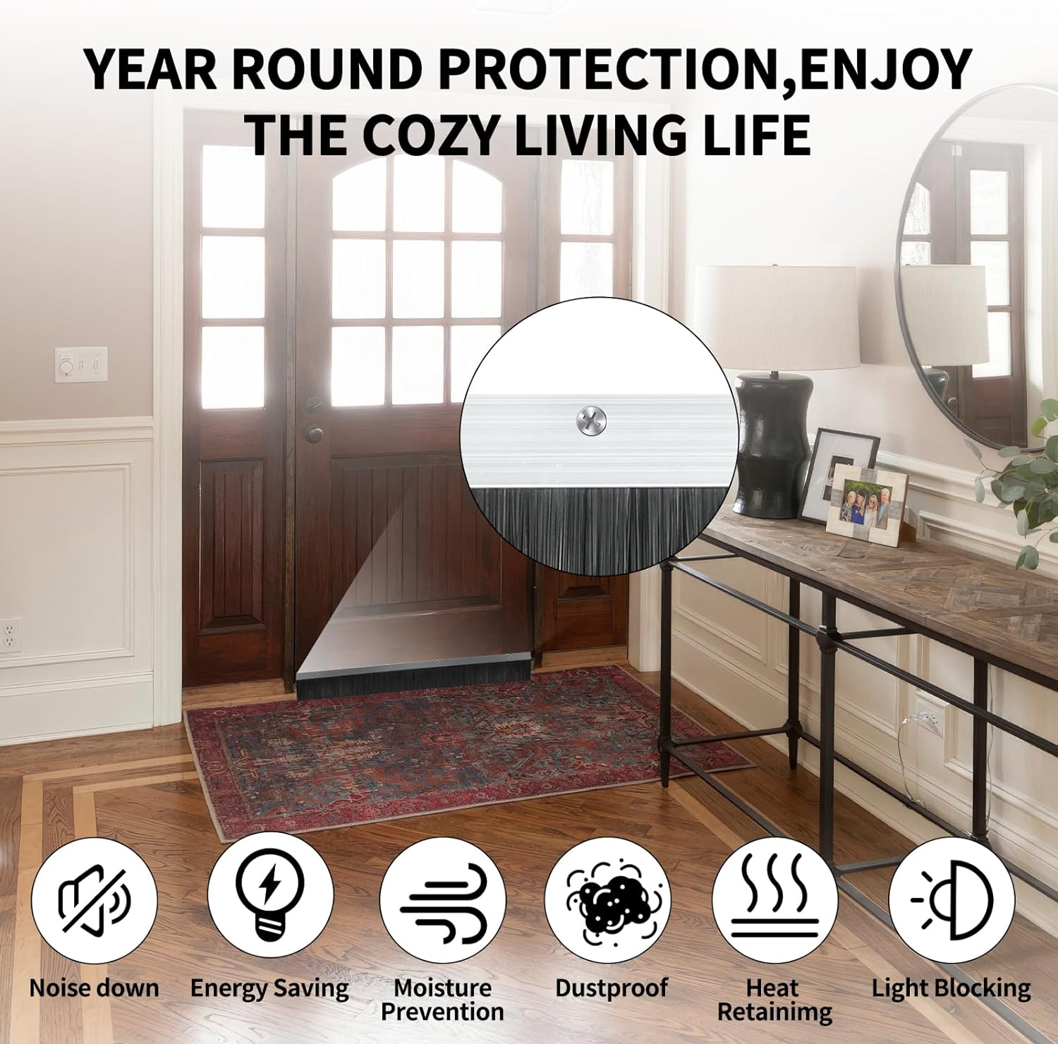 Retsun 1 Set 2.5 Inches Net Width Door Brush Sweeps Seal Garage Roll up Door Brush Durable Easy Mounting for Exterior Doors (2.5 Inches, 1) image number 6