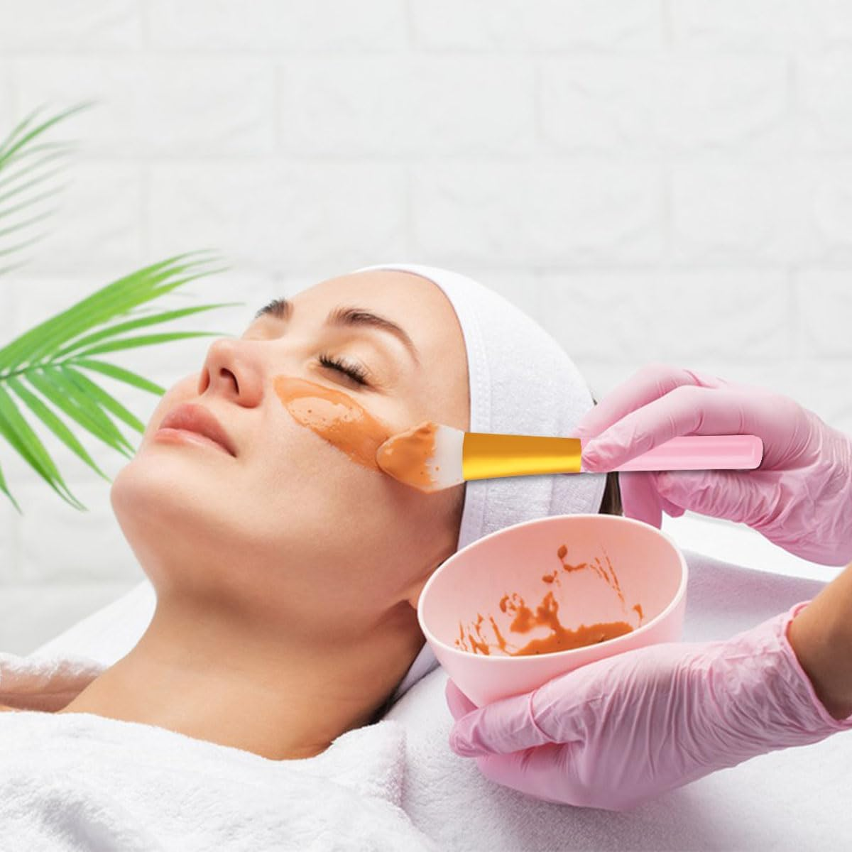 2 Pcs Silicone Face Mask Brush Silicone Mask Applicator Soft Silicone Facial Mud Mask Brushes Face Mask Beauty Tools Hairless Applicator Tool for Body Lotion Butter Clay Mask DIY Mask (Blue + Pink) image number 3