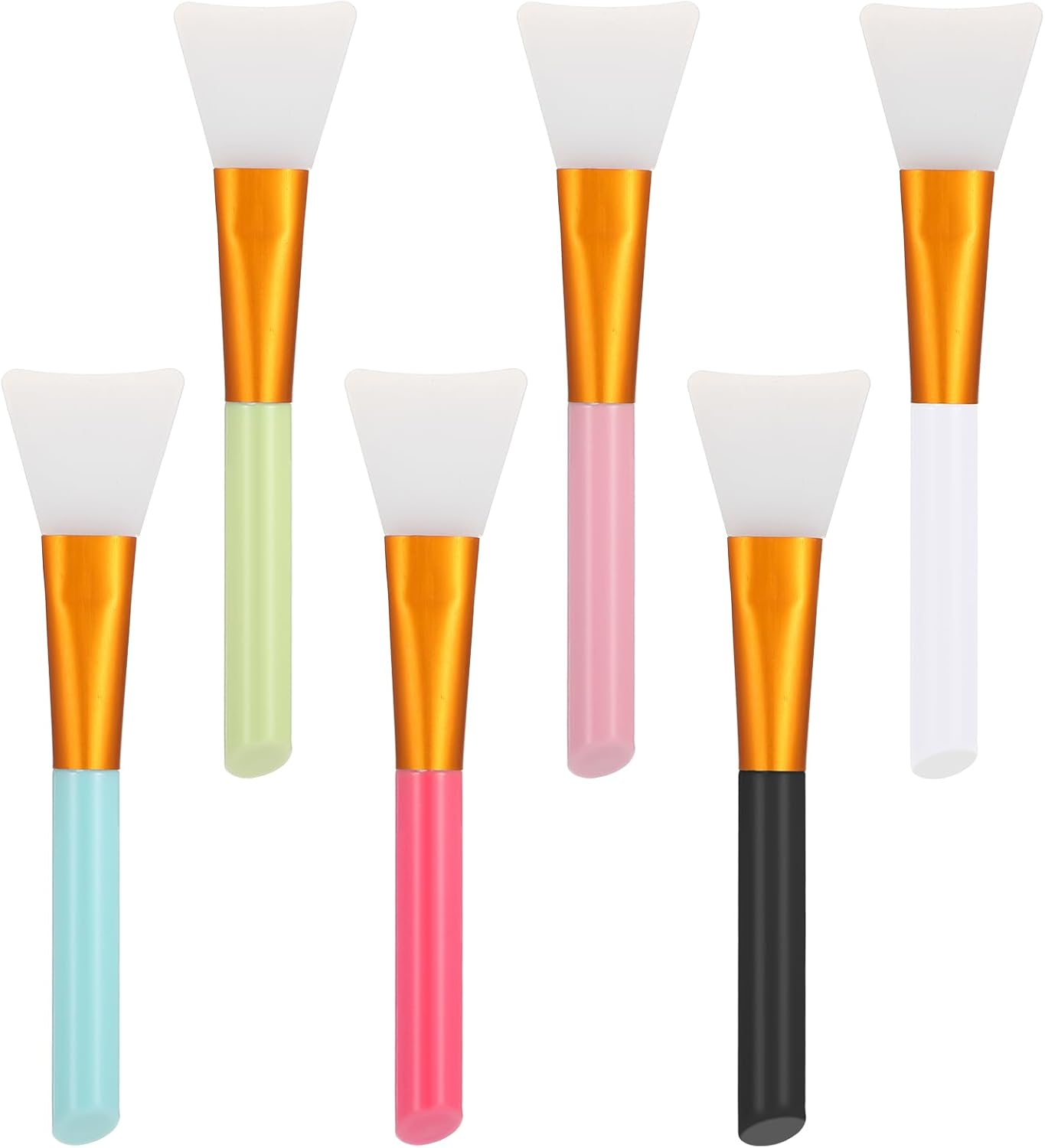 6 Piece Face Mask Brush Silicone Mask Brush Set Face Face Applicator Fan Makeup Skin Care Applicator Brush Mask Applicator Tool for Sleep Mask Mud Mask Skin Care Aesthetic image number 5