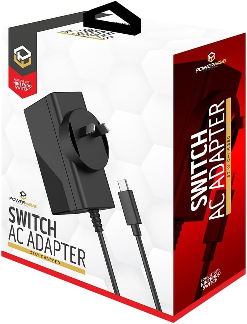 Powerwave Nintendo Switch Charger AC Adapter, USB Type C, 5V = 1.5A, 15V = 2A, 1.5M Cable, Black, Australian Plug, Fast Charging image number 2