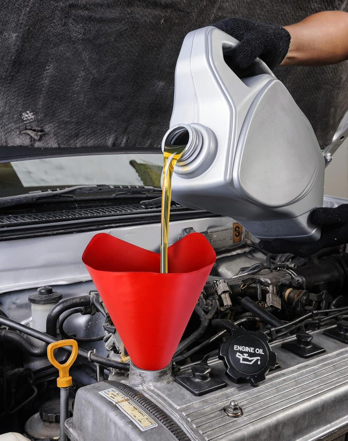 Flexible Oil Draining Funnel Tool, 1Pc Foldable Flexible Free Oil Filter,Reusable Drain Funnel Drain Tool for Cars, Trucks image number 3