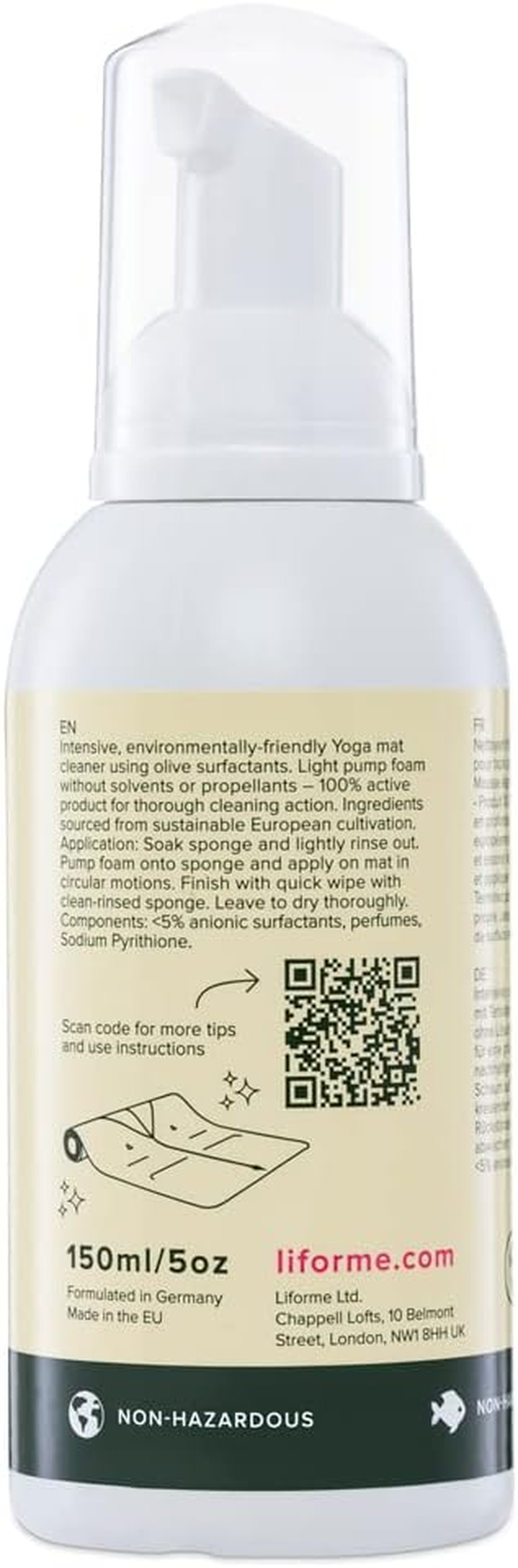 Liforme Ultimate Everyday Yoga Mat Cleaner, Eco-Friendly, Natural & Organic Yoga Mat Cleaner, Vegan, Safe for All Yoga Mats, No Sticky or Slimy Residue - Cleans, Restores, Refreshes - 150Ml/5Oz image number 6