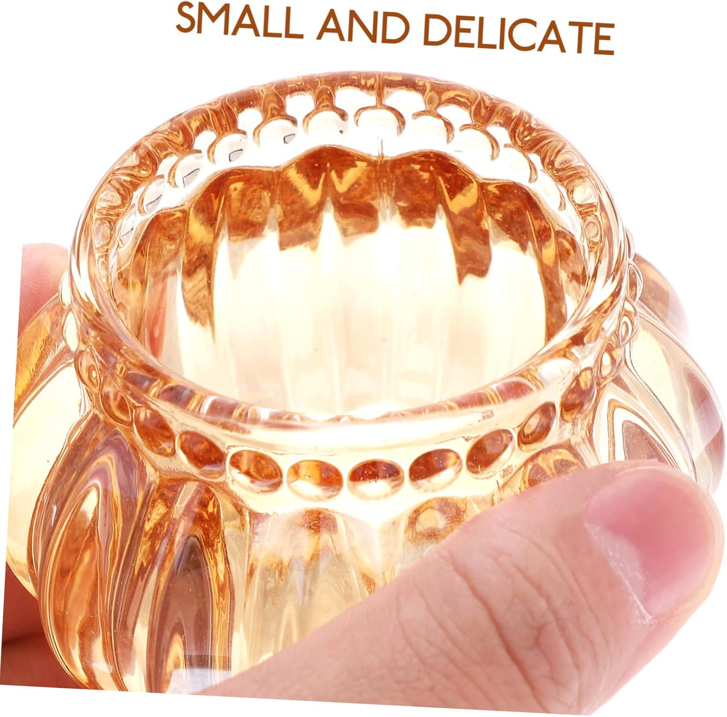 LABRIMP 6Pcs Elegant European Tealight Holder Glass Crystal Candle Sticks Votive Candle Holder for Decor image number 4