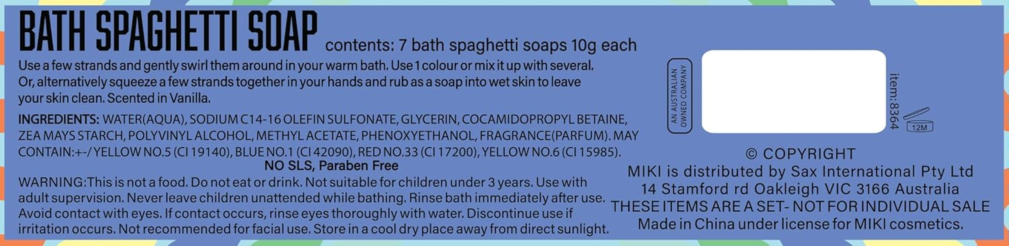 MIKI Spaghetti Bath Soap 70 G