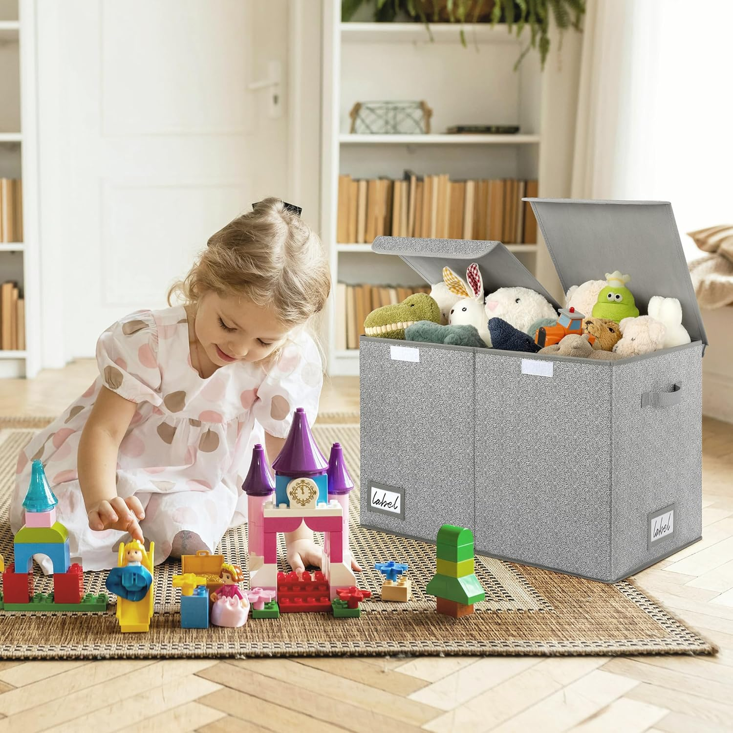 GRANNY SAYS Toy Storage Box, Pack of 1 Large Storage Box, Grey Storage Box, Kids' Toy Chests & Boxes, Foldable Storage Box with Lid, Toy Box Storage for Girls Boys to Organise Bedroom Nursery Playroom