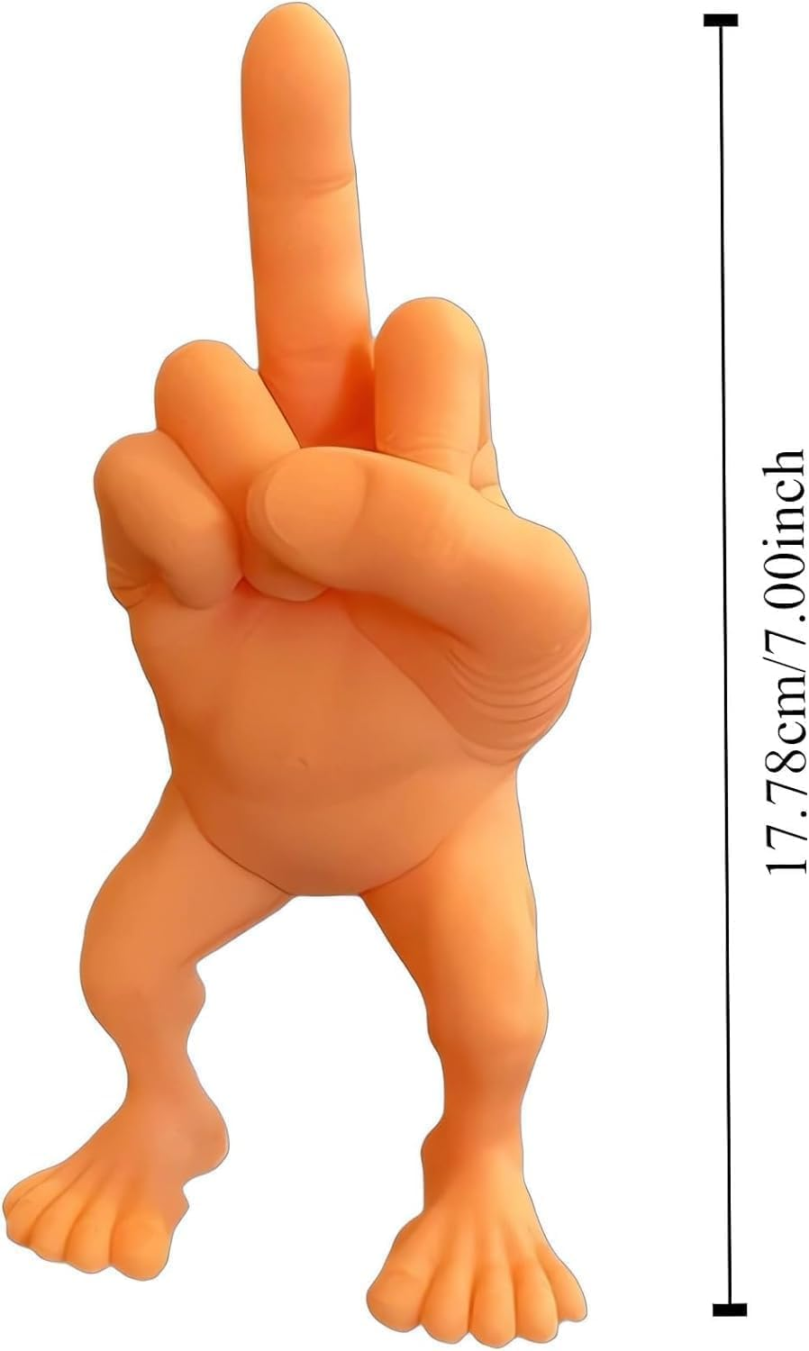 Funny Middle Finger Figure, 3D Figurine Desk Statue - Flesh, 7In image number 3
