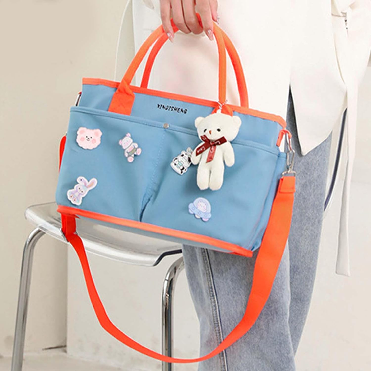 Large Satchel Bags Women, Lightweight Travel Tote Bag, Satchel Purses for Women, Diaper Bag for Travel, Large Capacity Satchel Bag, Nursery Storage Bag, Wet Dry Separation Bag, Travel Tote Diaper Bag, image number 2