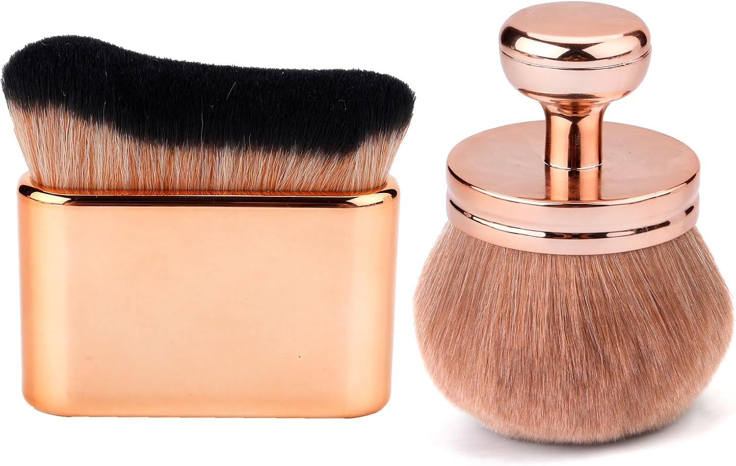 2Pcs Extra Large Self Tanning Brush, Self Tanner Applicator Foundation Makeup Brushes Spray Tan Blending Brush Oval Body Brush Makeup for Blusher Legs Arms Face Body (Rose Gold) image number 3