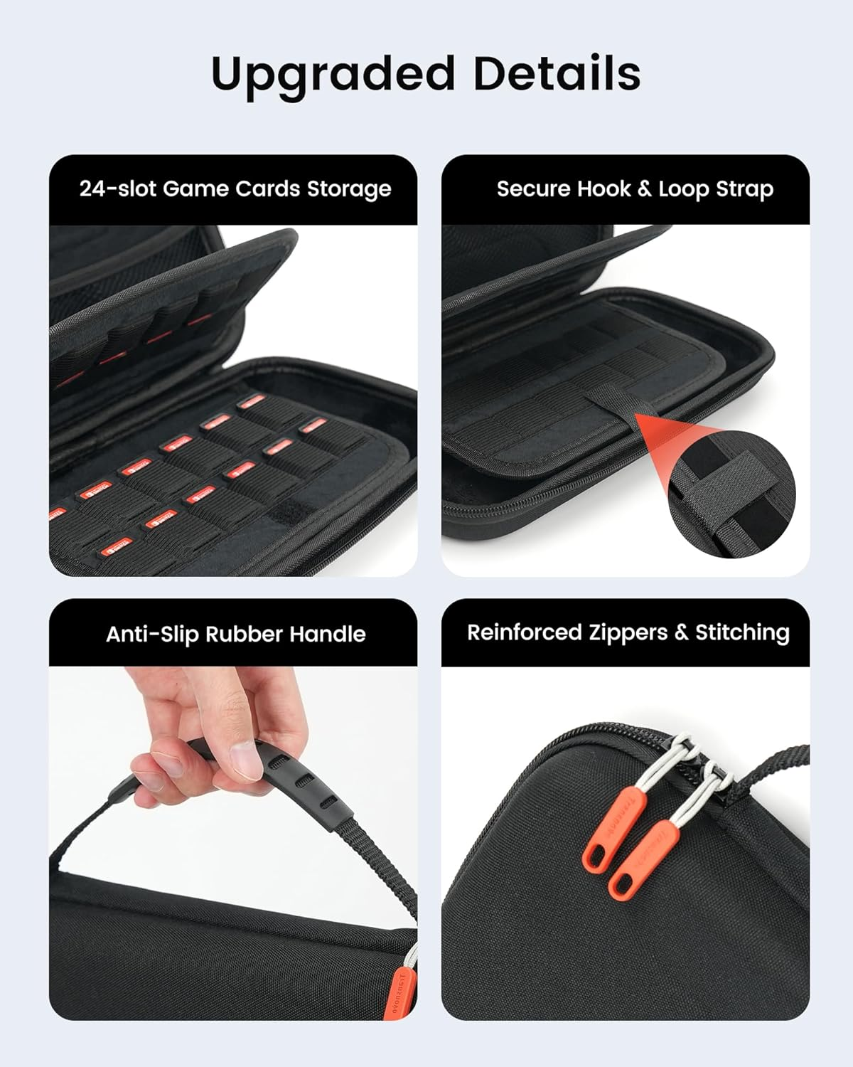 TRANSNOVO Travel Carrying Case Compatible with Nintendo Switch 2 (2025) with 24-Card Slot, 16-In-1 Switch 2 Accessories Kit with Screen Protector, Joycons Keycaps, Foldable Stand & Dust Stopper image number 2
