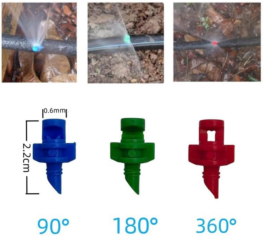 GYWHOOFT 150 Pcs Atomizing Garden Sprinkler Sprayer,90/180/360 Degree Refraction Drip Irrigation Sprinkler Head, Suitable for Garden Lawn Water Atomization Sprinkler Irrigation System