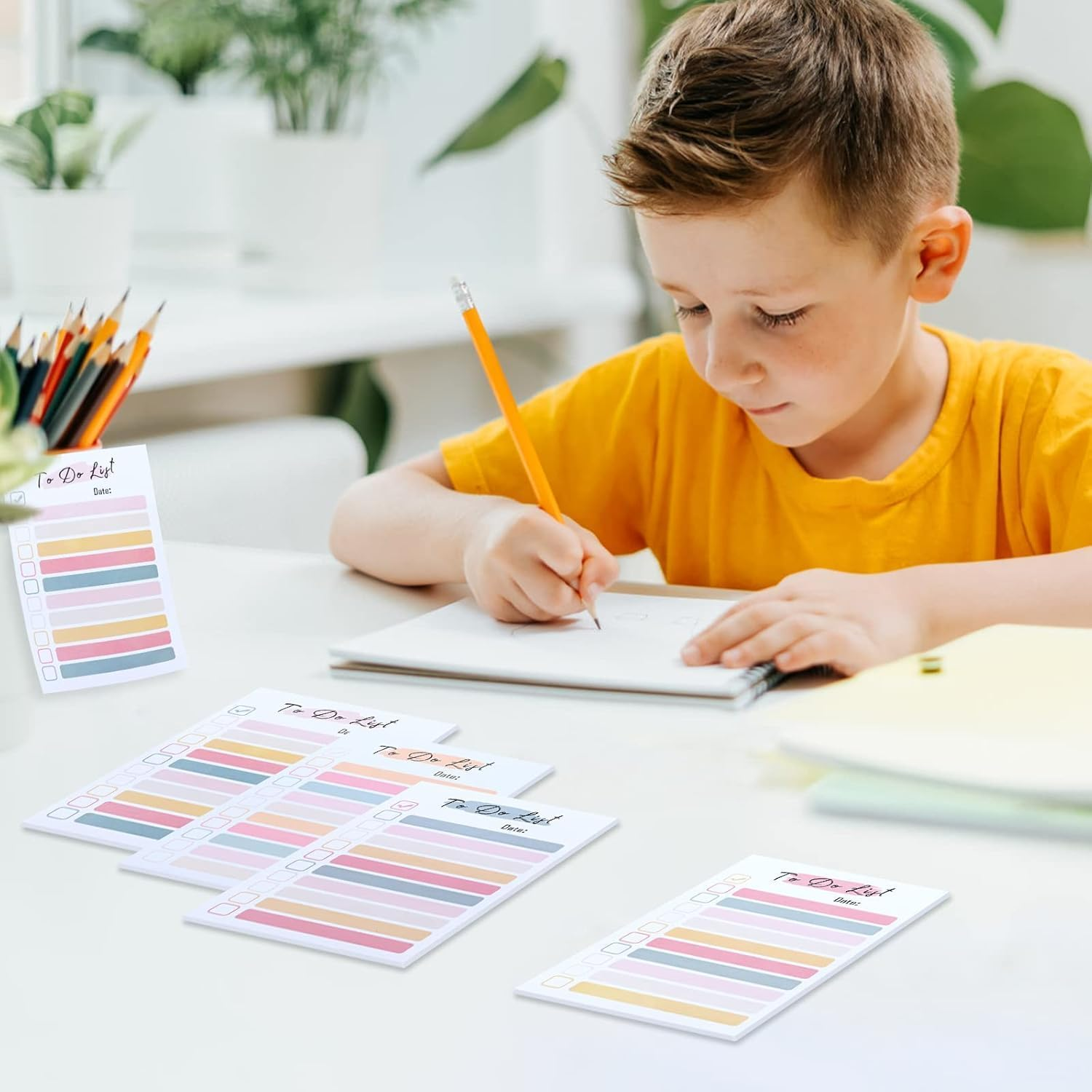 8 Packs to Do List Notepad,Betterjonny 4 X 6 Inch with Line Adhesive Memo Sticky Notes Notepad,Multi Colors Self-Stick Note Pads,For Office Home School Desk Supplies，50 Sheet/Pad image number 5