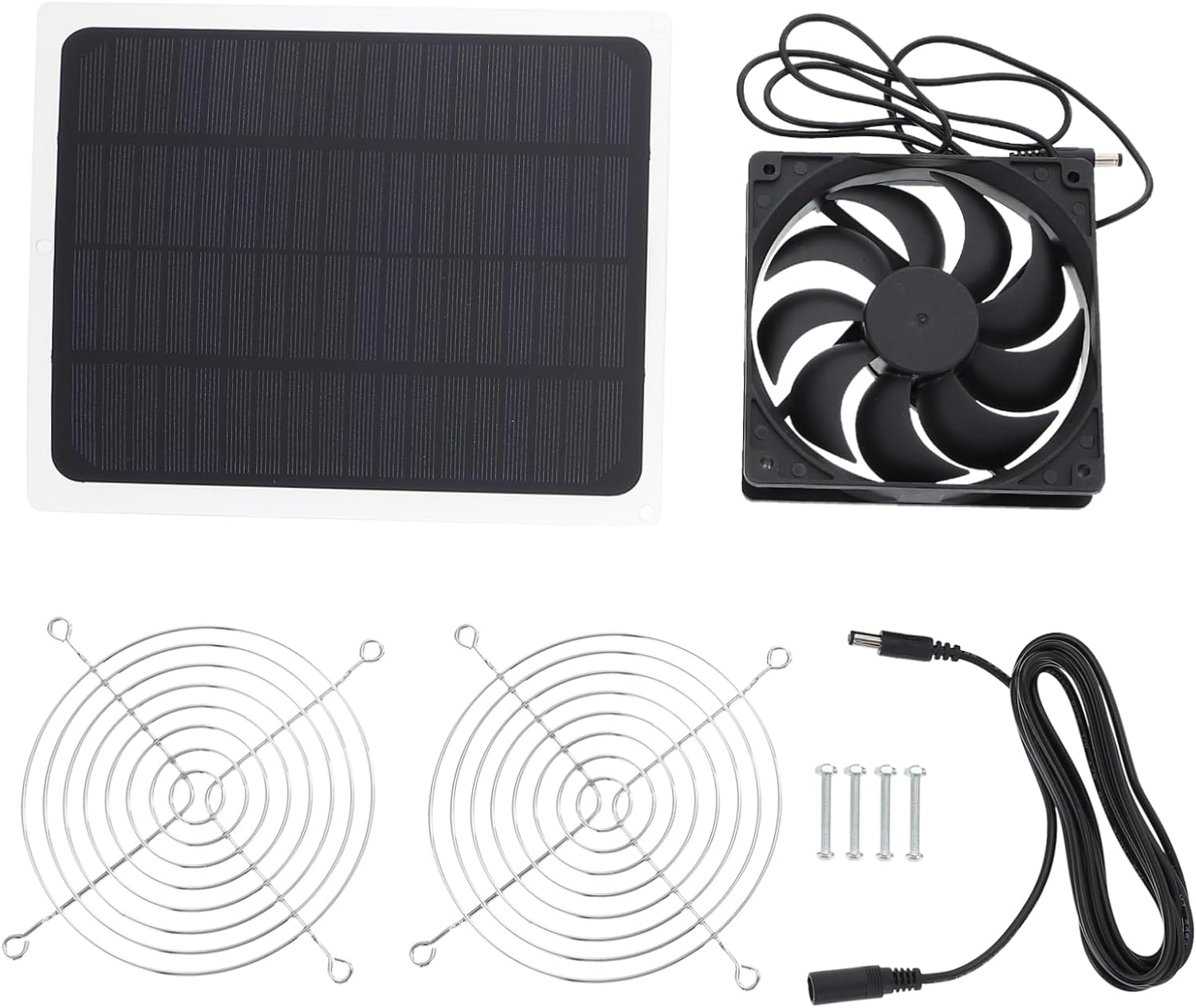 1Set Solar Powered Fan for Chicken Coop and Small Exhaust Fan for Greenhouse Rv Camping for Cooling image number 2