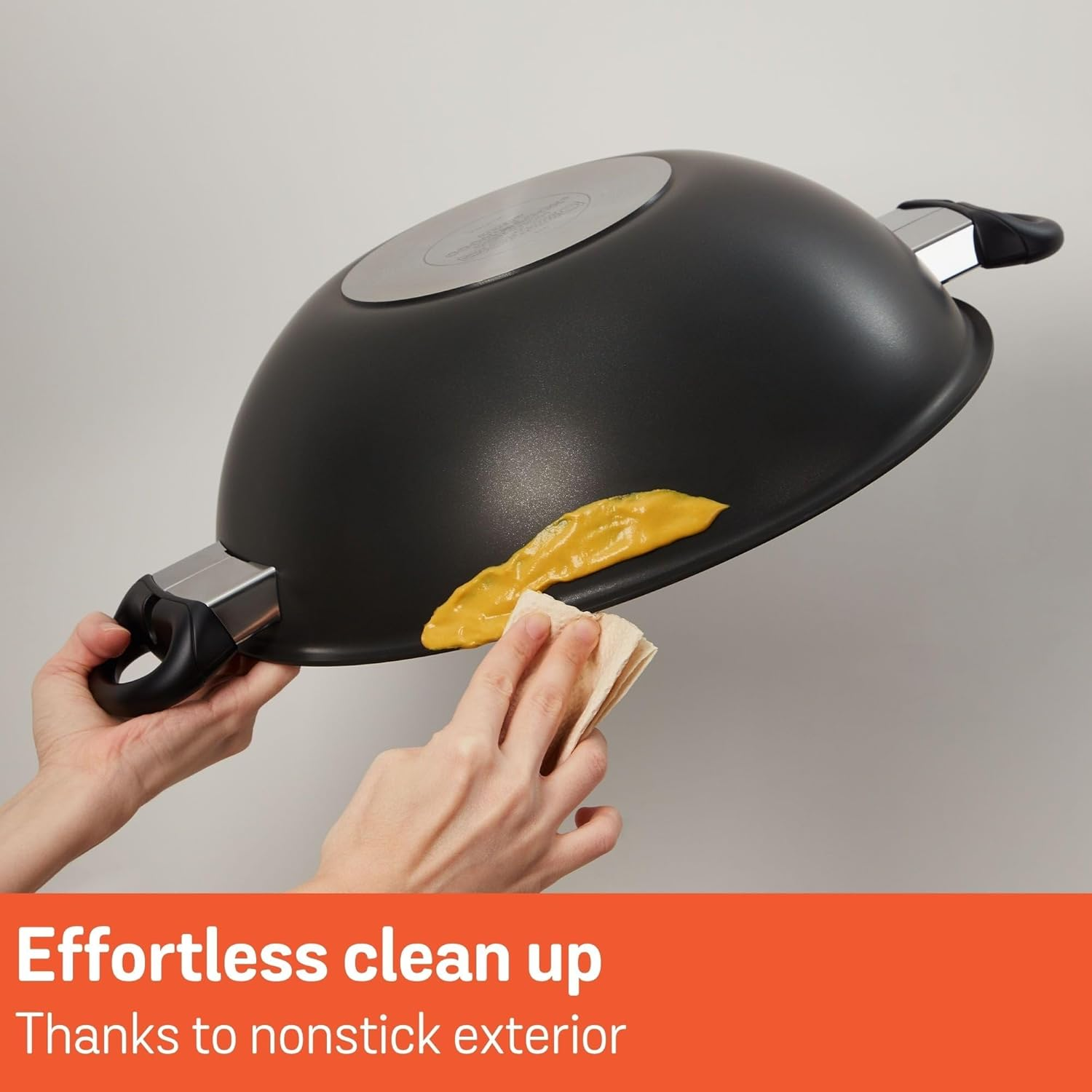 Meyer Cook N Look Non Stick 36Cm Covered Wok, Pots and Pans, Induction Compatible, Dishwasher Safe, Oven Safe, Black with Lid image number 3