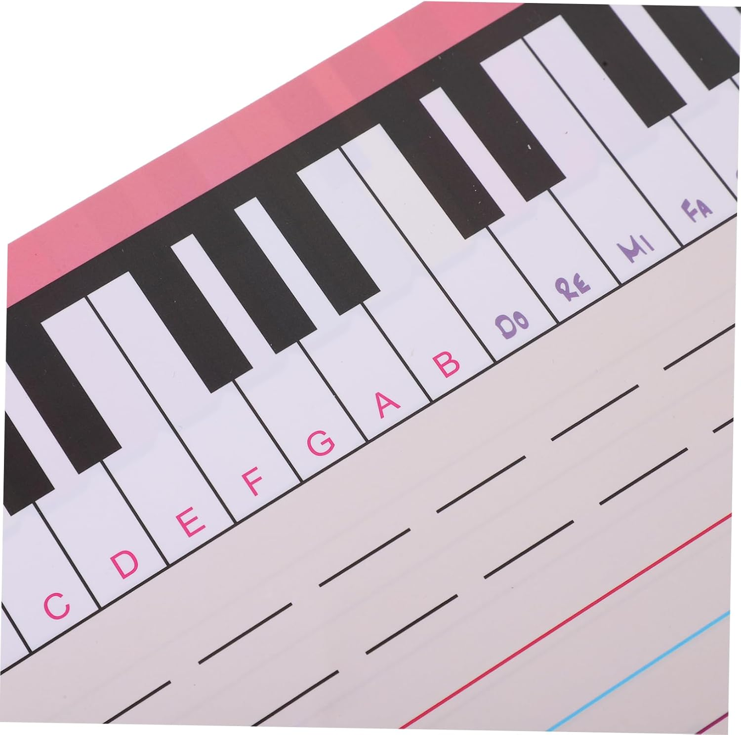 VILLFUL Musical Note Teaching Whiteboard Reusable for Piano Keyboard Erasable Music Exercise Board for Home Office image number 1