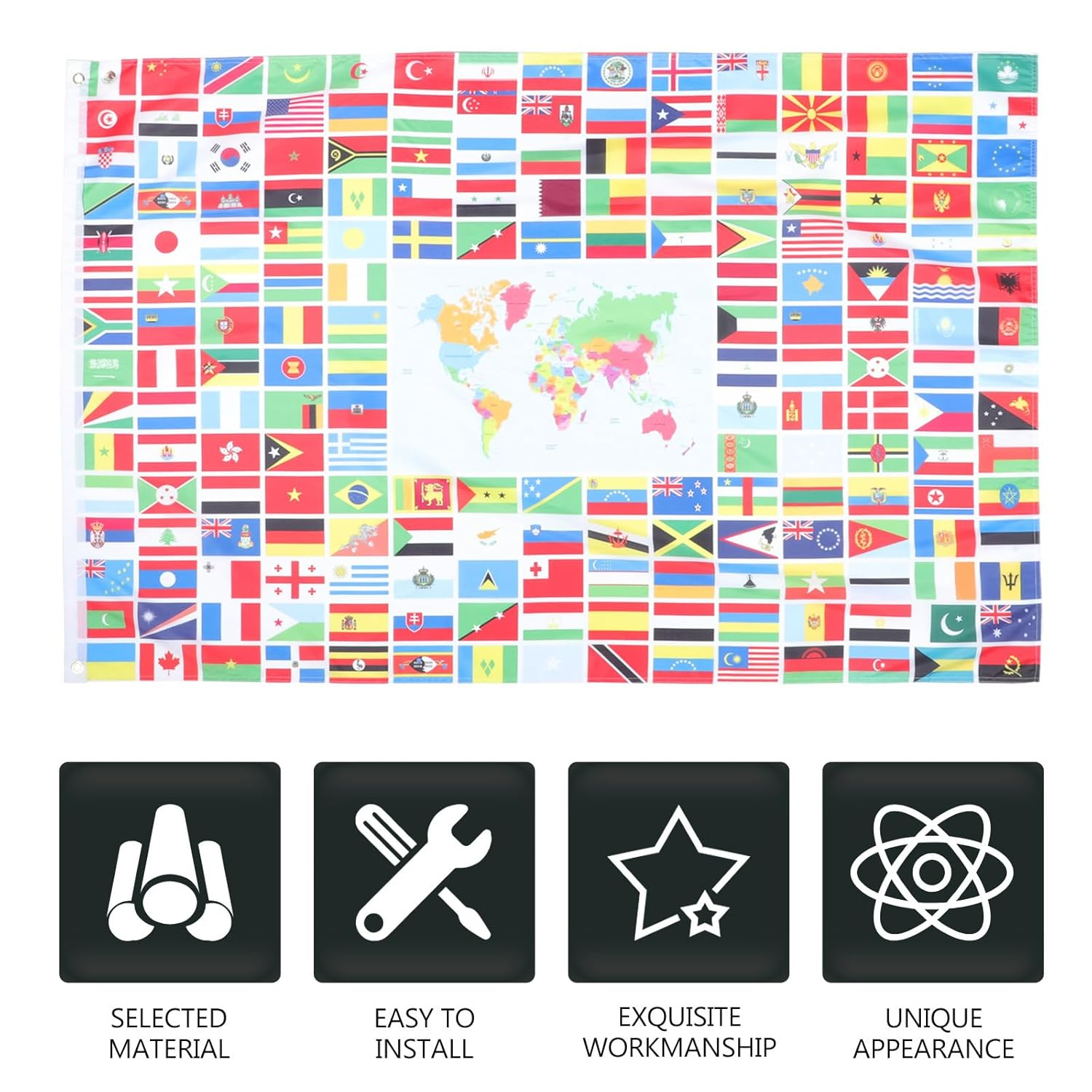 Alipis Flag Hanging National Banner Flag Banner Decoration National Flag Banner Decorative World Flag Banners Backdrop World Flag Banner Wall Decor Large World Flag Banner