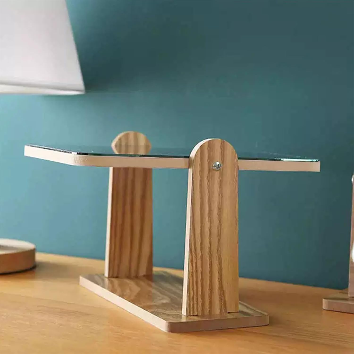 Xolixorium Vanity Makeup Mirror with Natural Bamboo Stand 8 Inch Desk Mirror 1X/3X Magnification Double Sided 360&deg; Swivel Table Mirror for Bedroom Bathroom image number 2