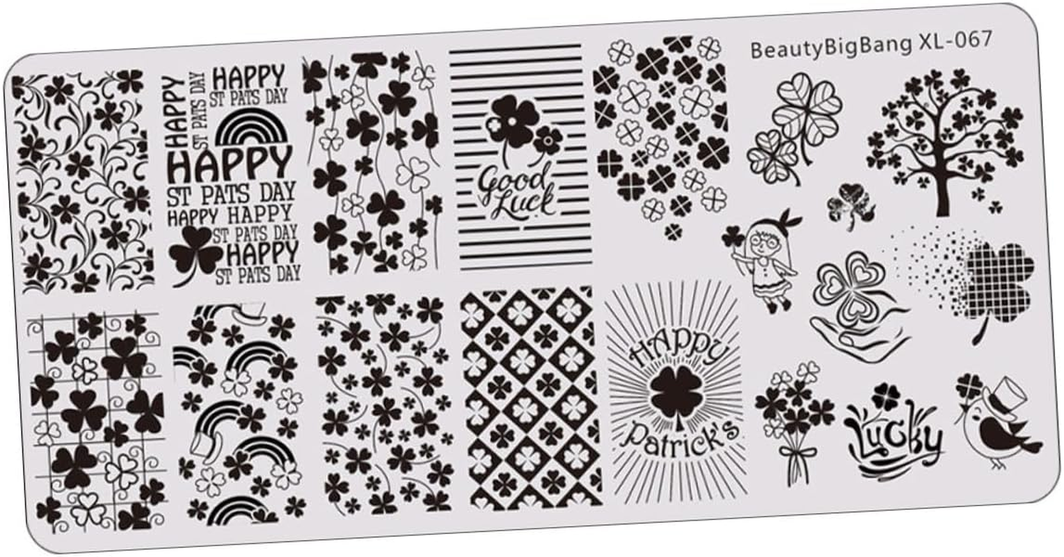 VICASKY St Patrick'S Day Nail Art Stamping Plates Geometric Nail Salon Template image number 1