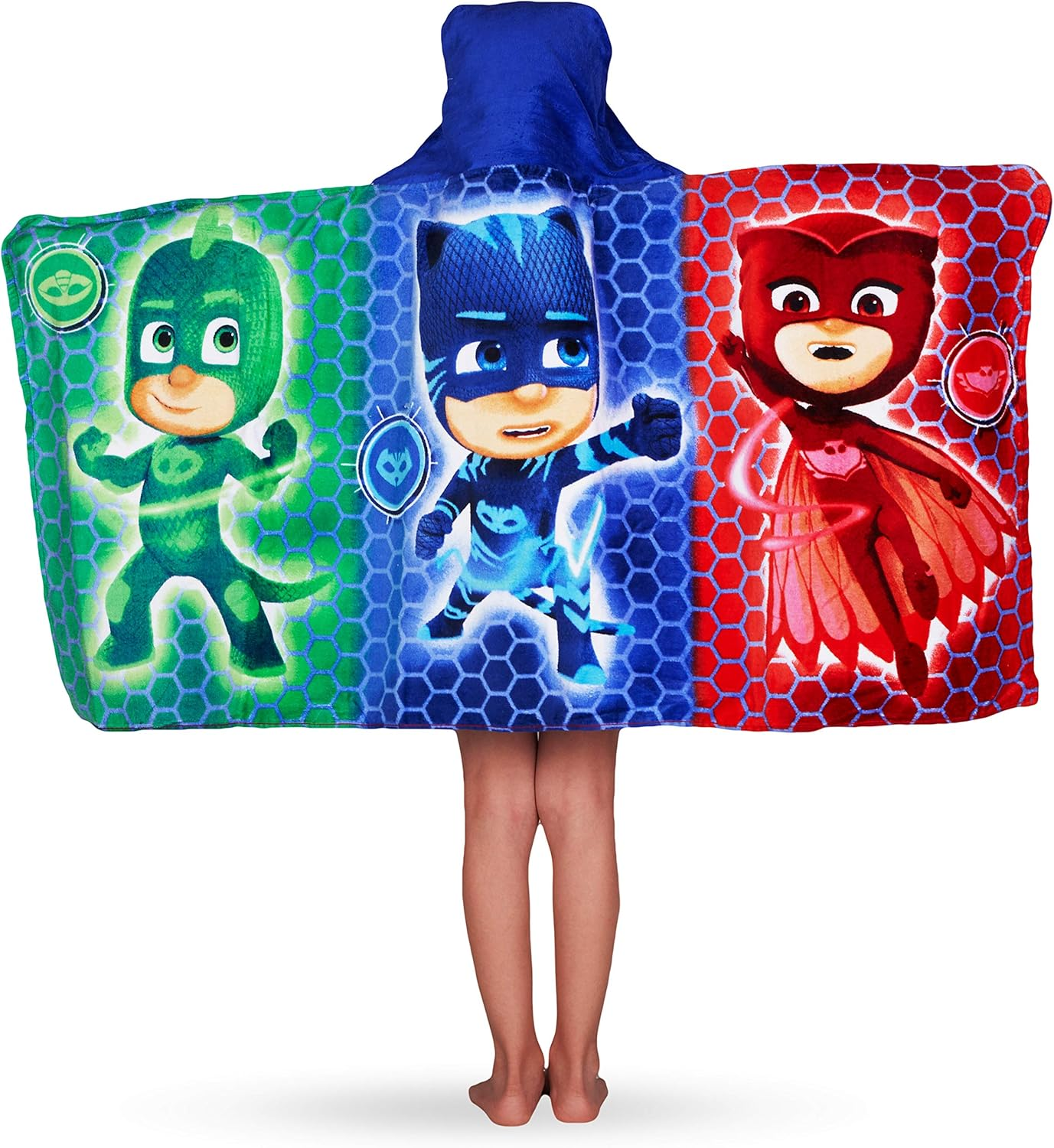 Franco PJ Masks Bath/Pool/Beach Soft Cotton Terry Hooded Towel Wrap, 24" X 50", by Kids image number 4