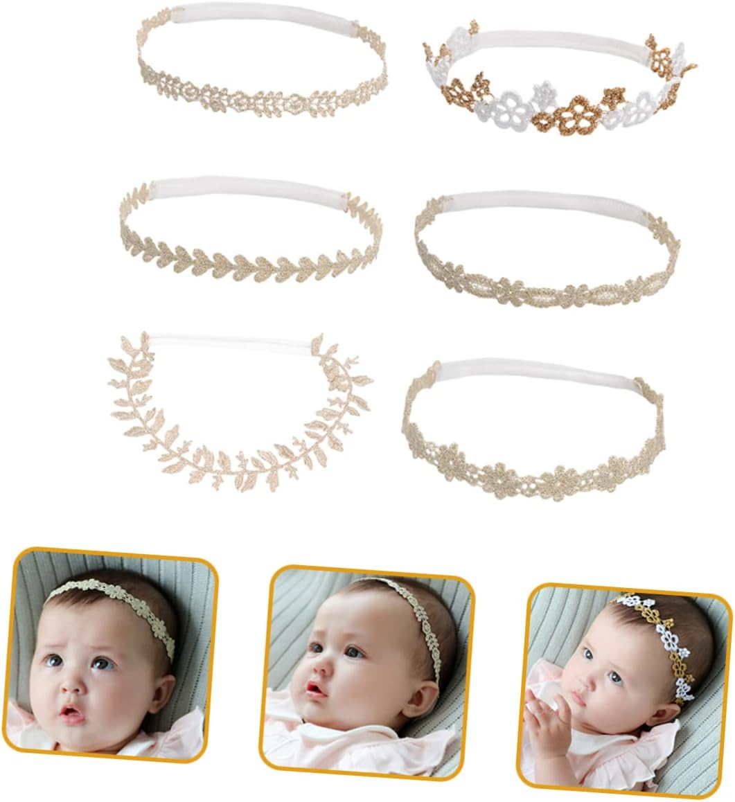 Hohopeti 6Pcs Lace Floral Headbands for Elastic Hair Bands Accessories Stylish Flower Design for Special Occasions Party Everyday Use image number 5